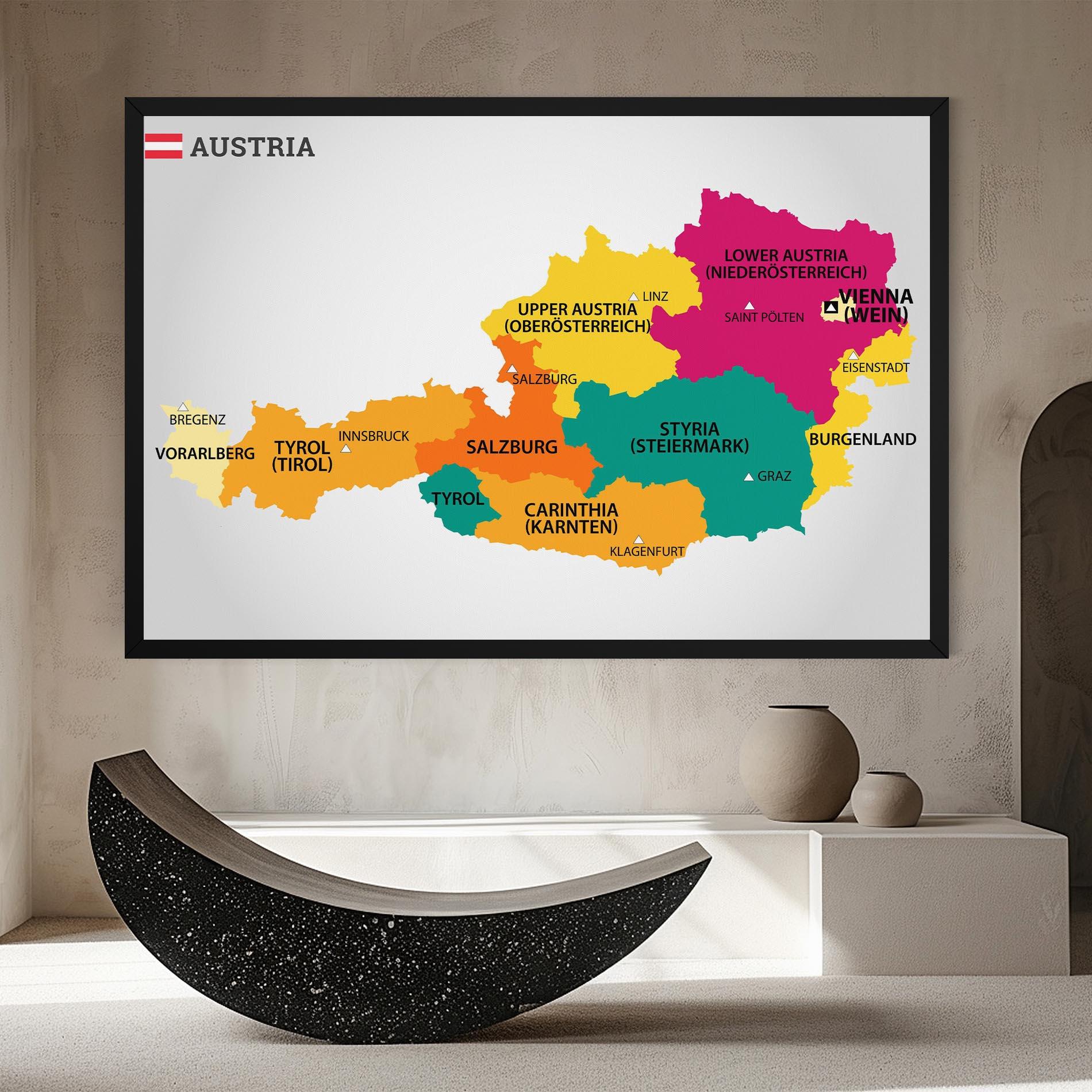 Tablou Canvas Austria Color Map mockup 8