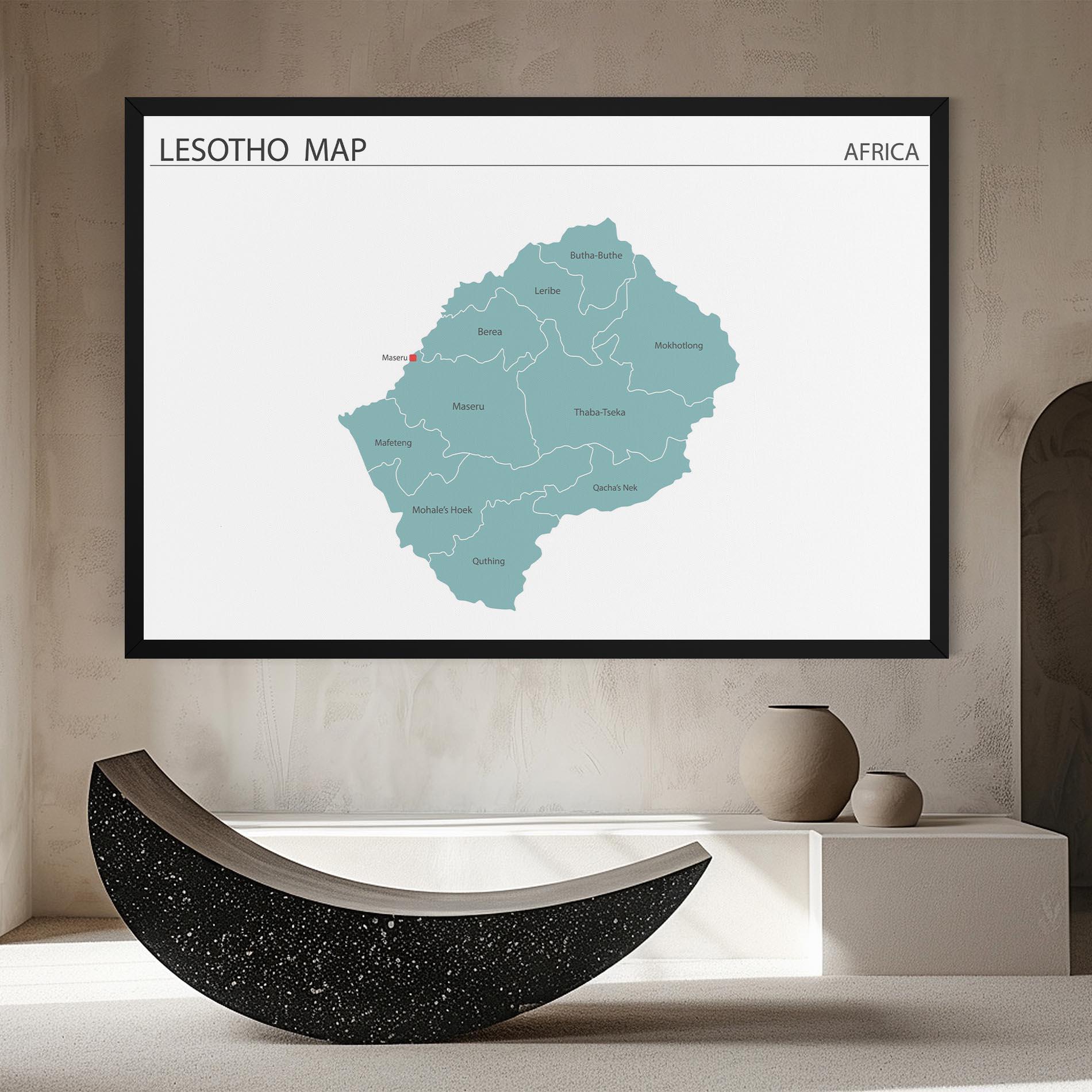 Tablou Canvas Lesotho Map mockup 8