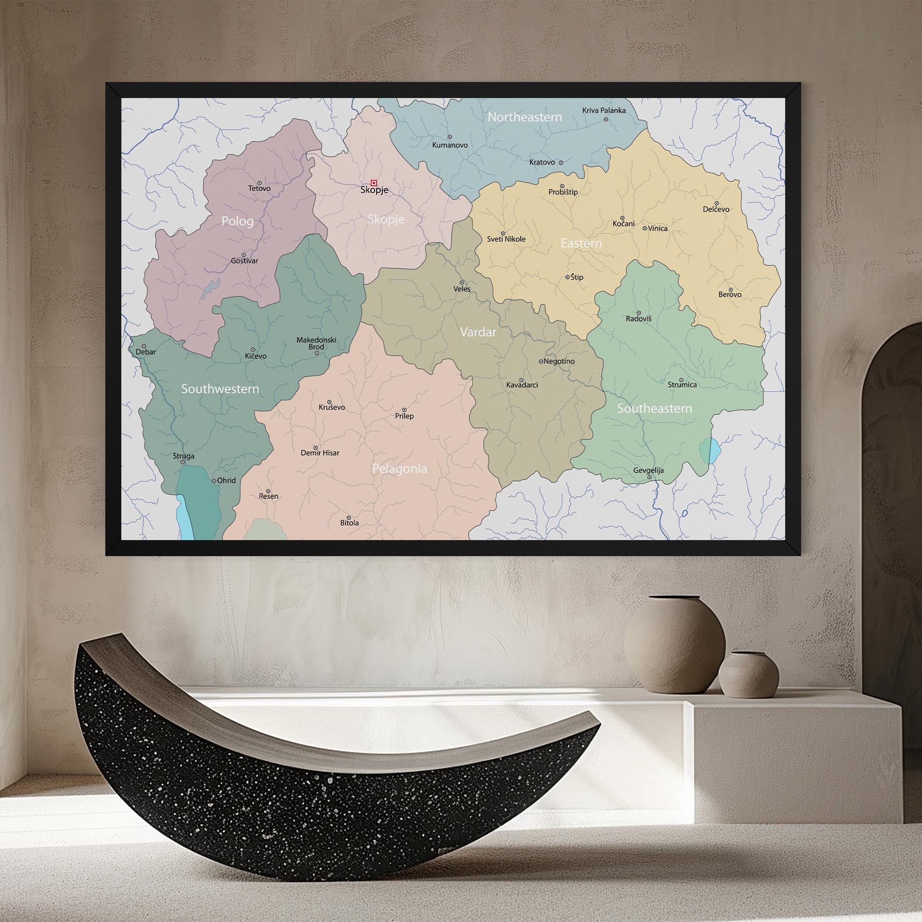 Tablou Canvas North Macedonia Map mockup 8