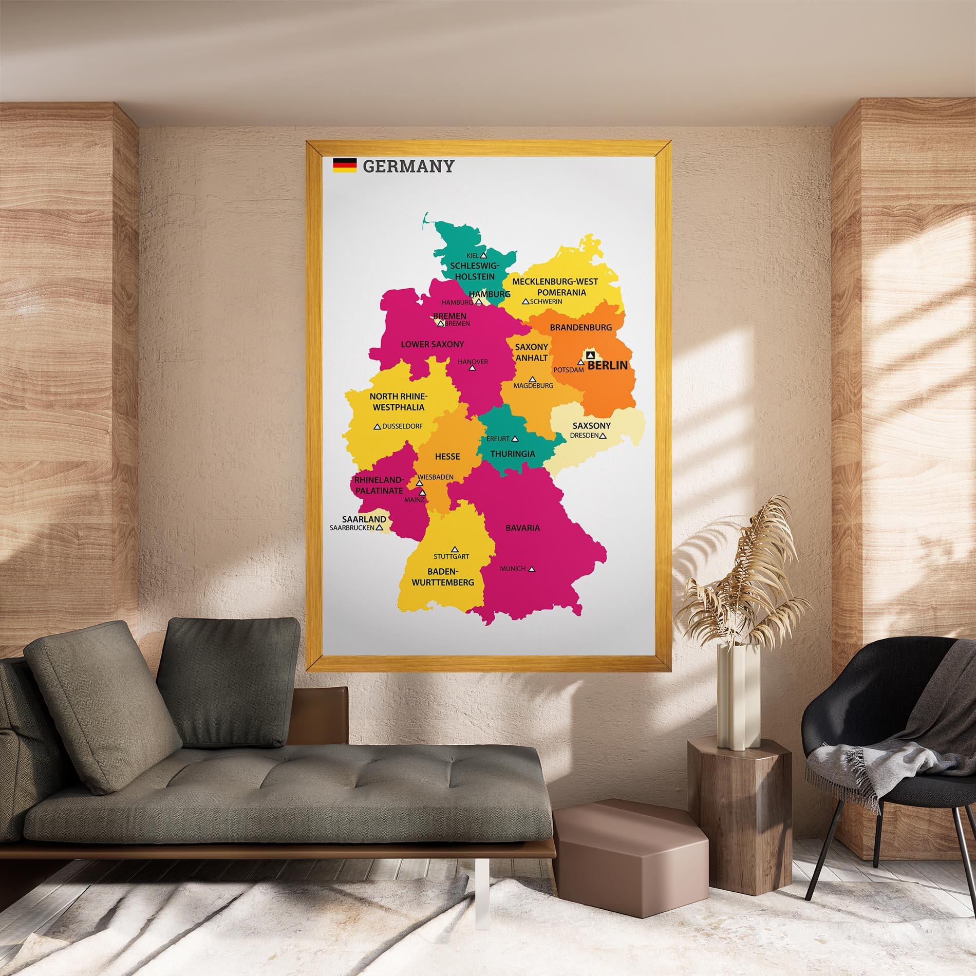 Tablou Canvas Germany Color Map mockup 8
