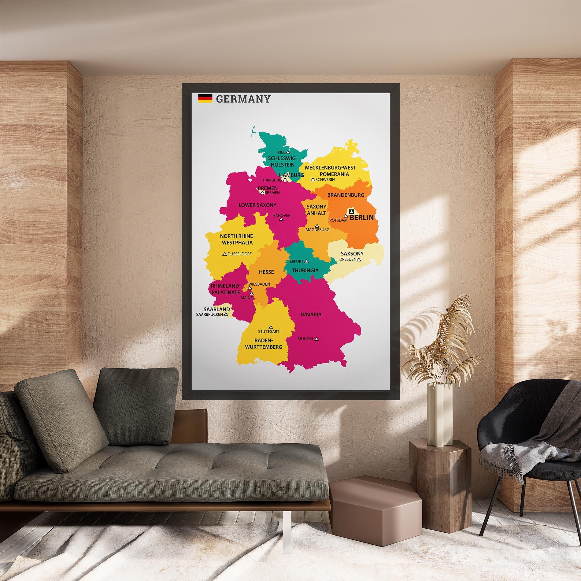 Tablou Canvas Germany Color Map mockup 8
