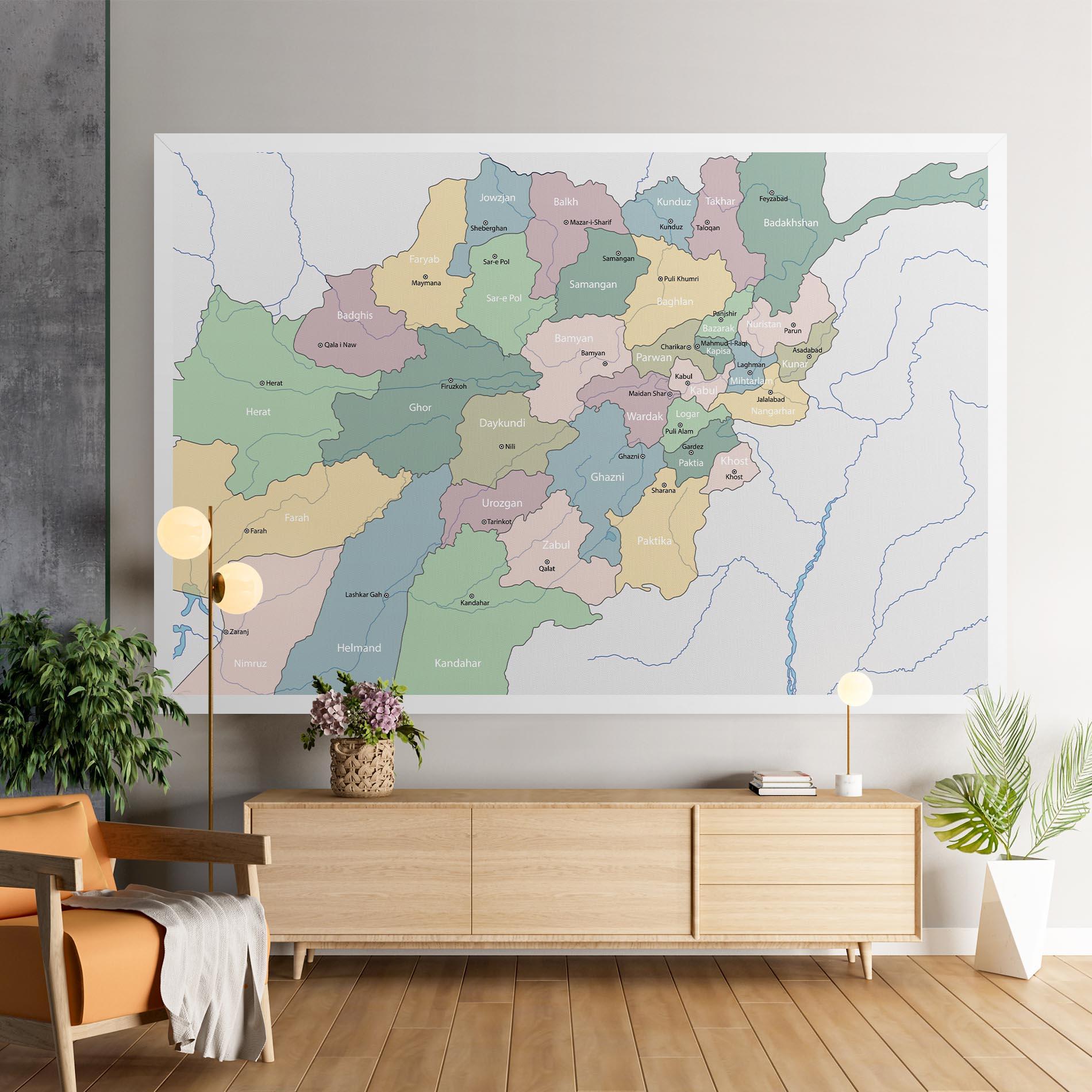 Tablou Canvas Afghanistan Map mockup 9