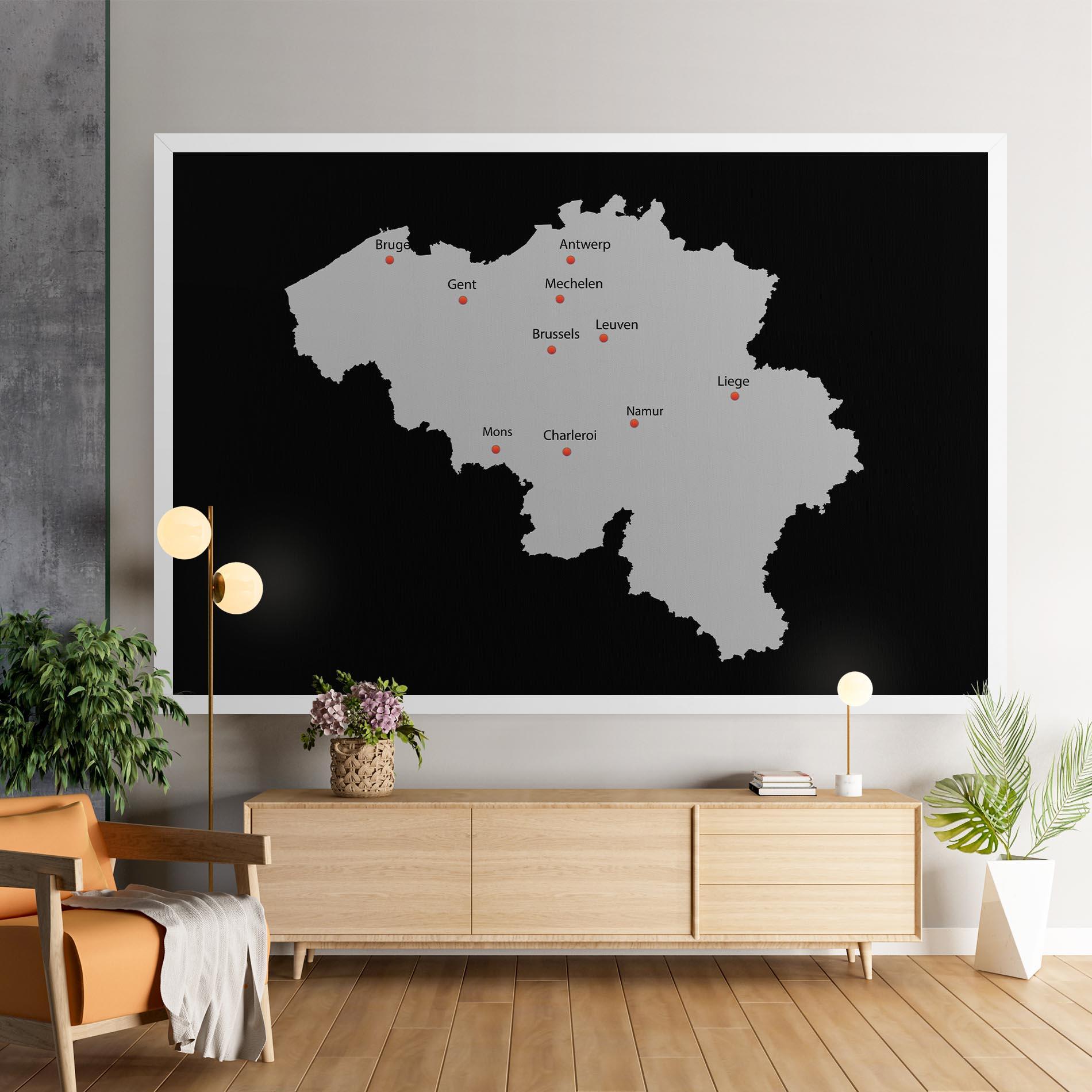 Tablou Canvas Belgium Map mockup 9