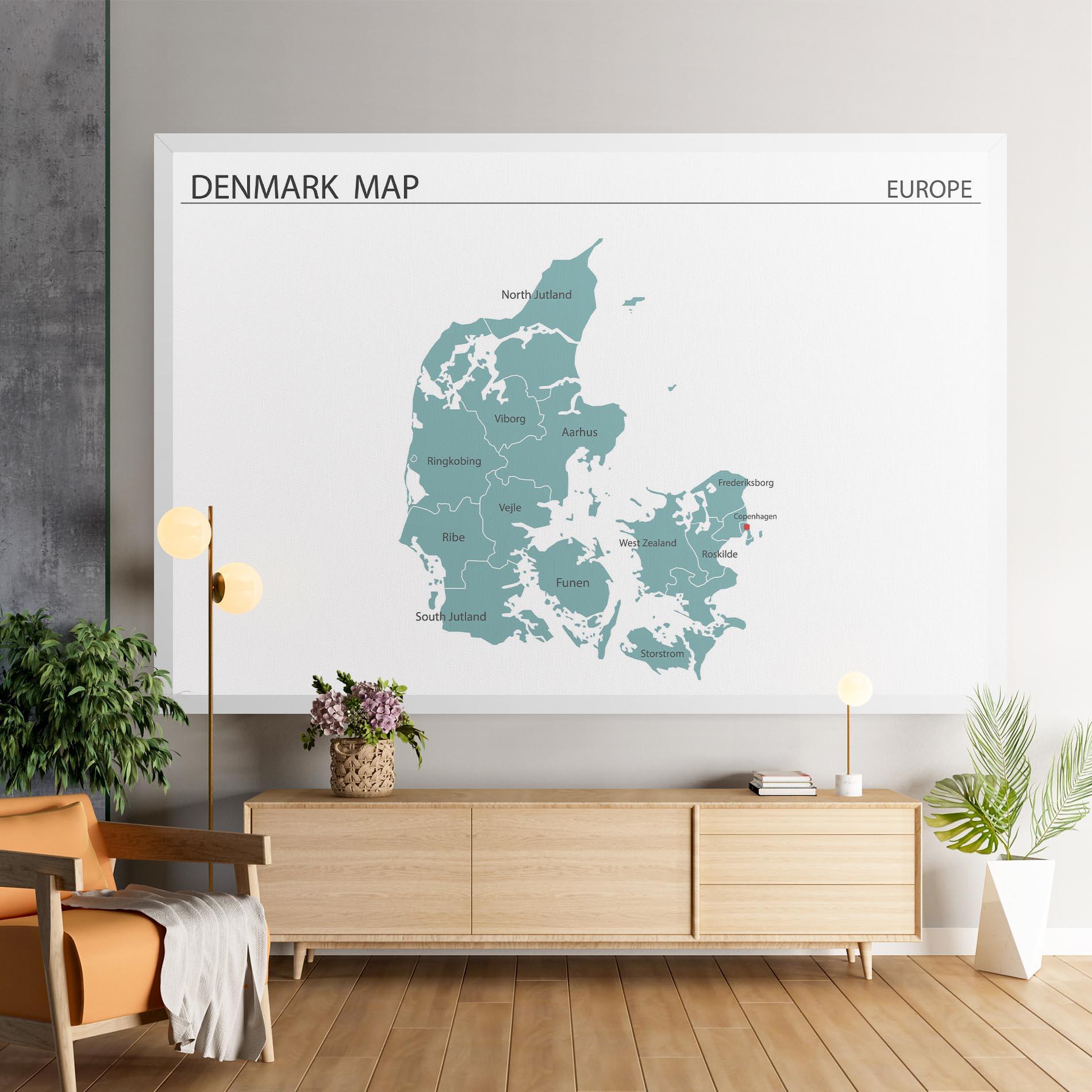 Tablou Canvas Denmark Map mockup 9