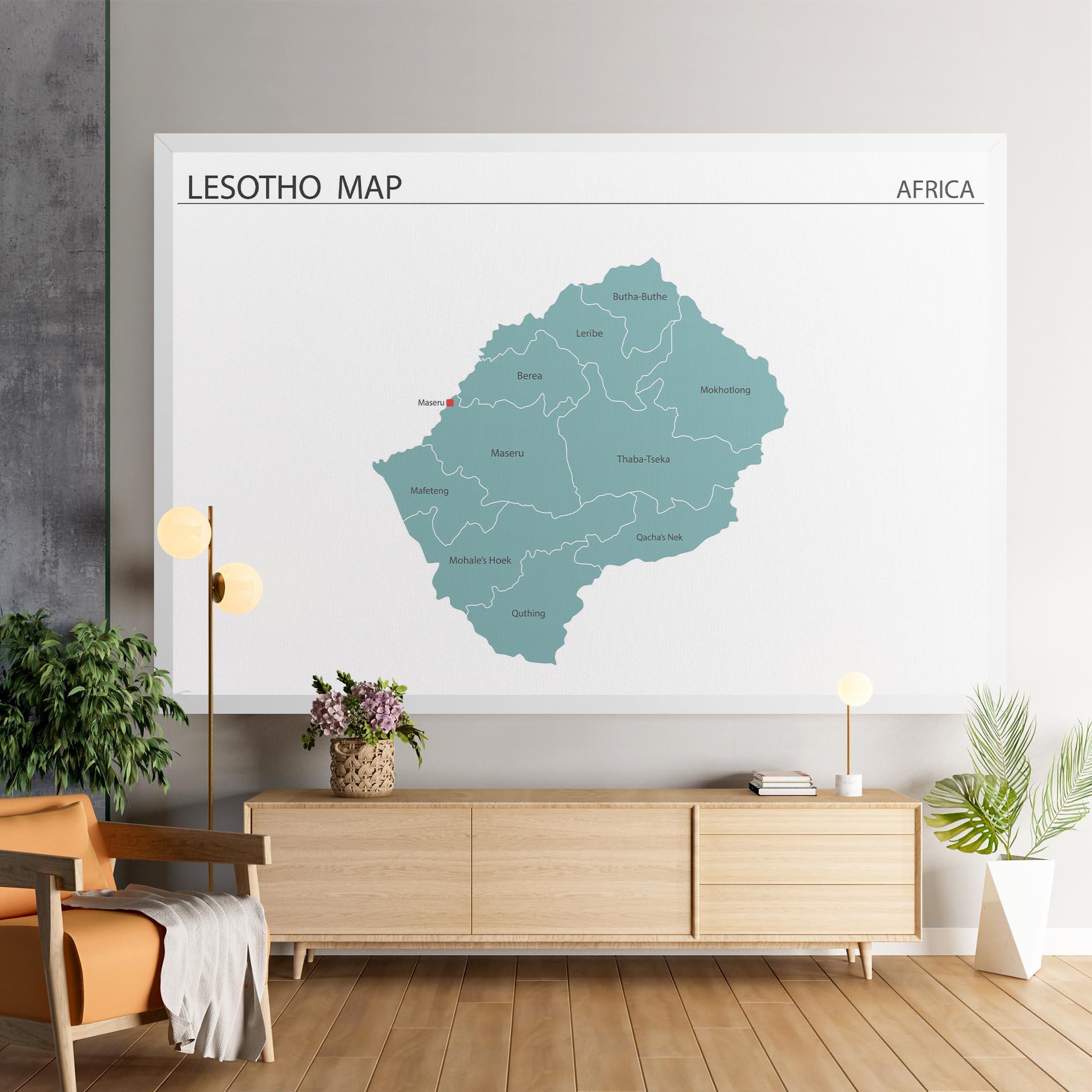 Tablou Canvas Lesotho Map mockup 9