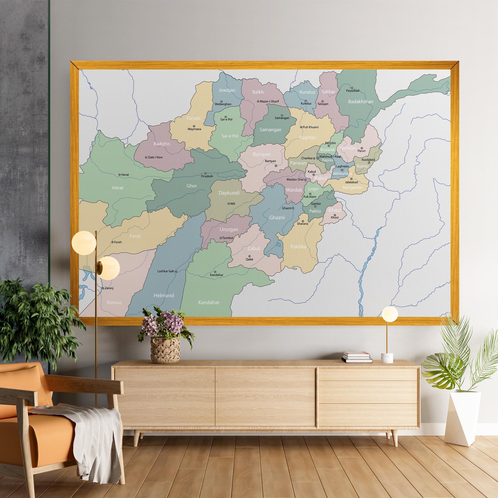 Tablou Canvas Afghanistan Map mockup 9