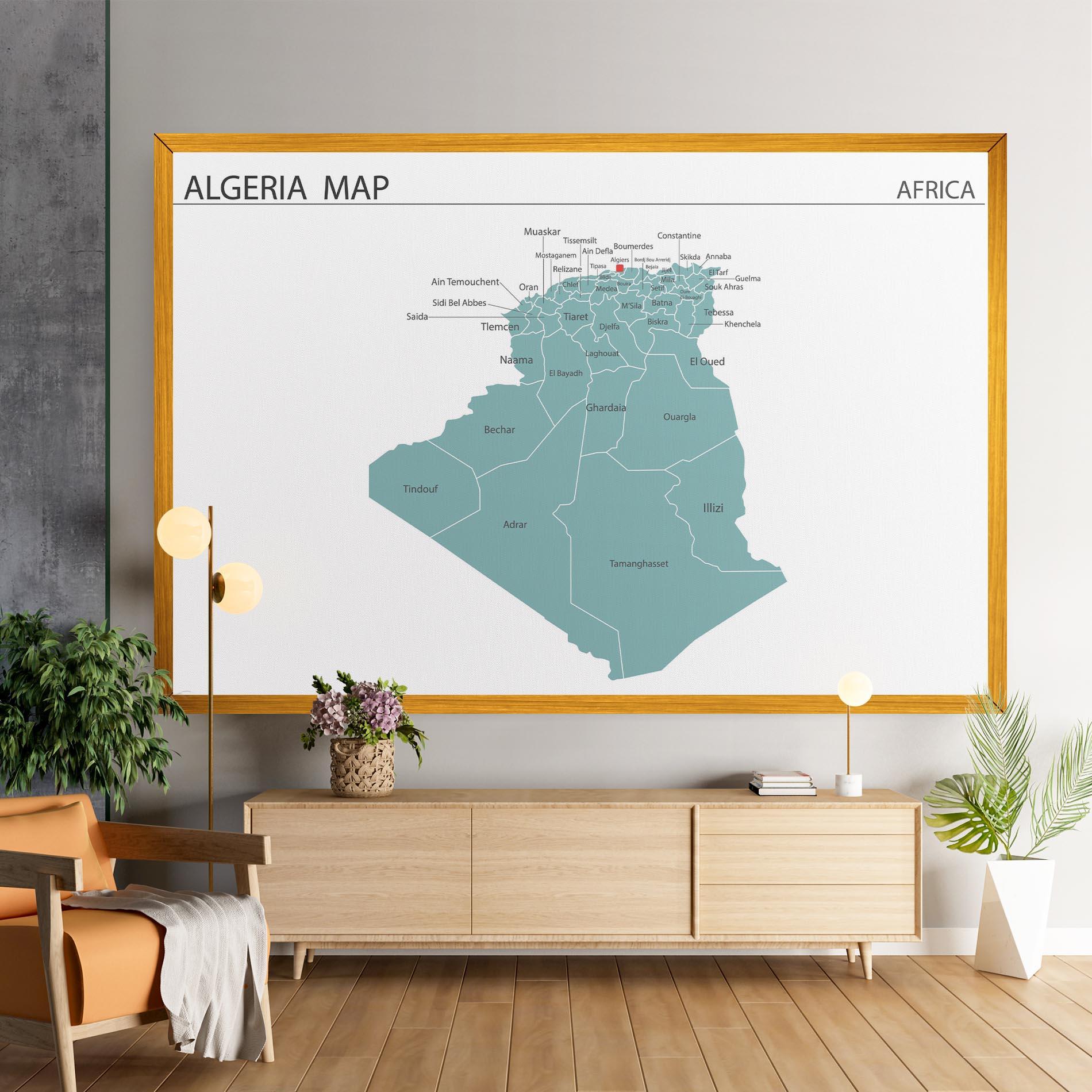 Tablou Canvas Algeria Map mockup 9