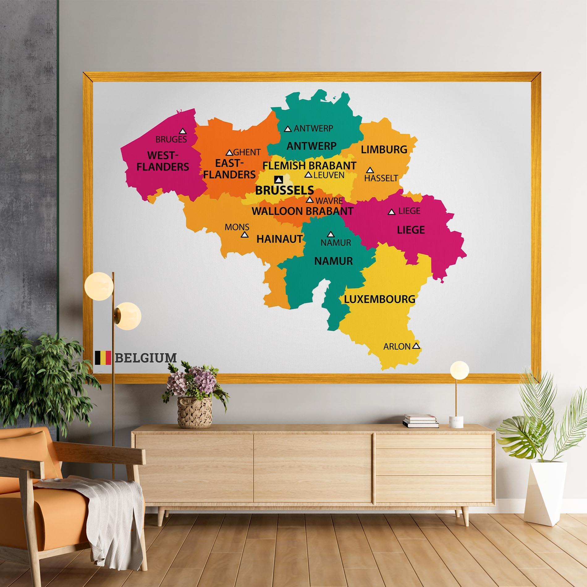 Tablou Canvas Belgium Color Map mockup 9