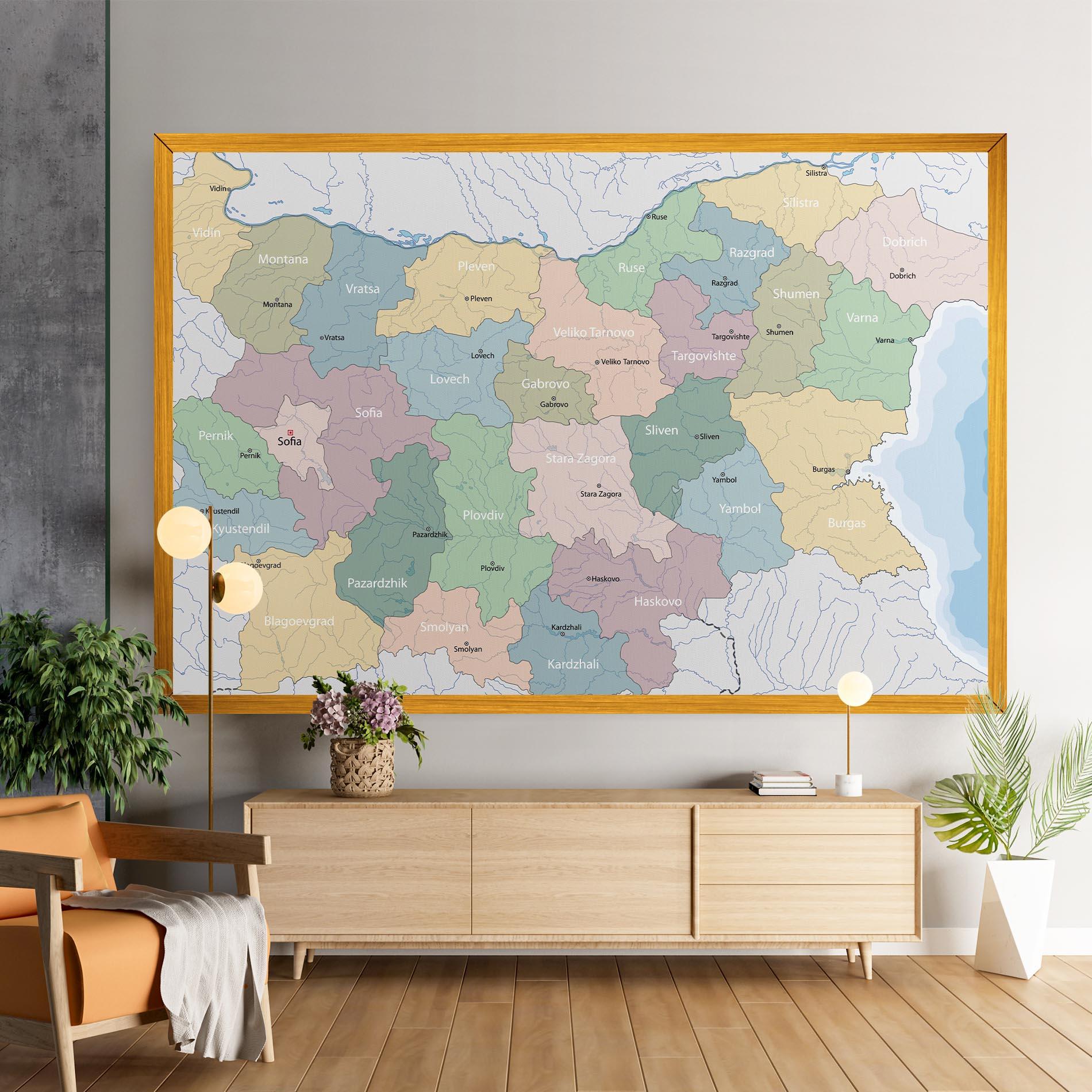 Tablou Canvas Bulgaria Map mockup 9
