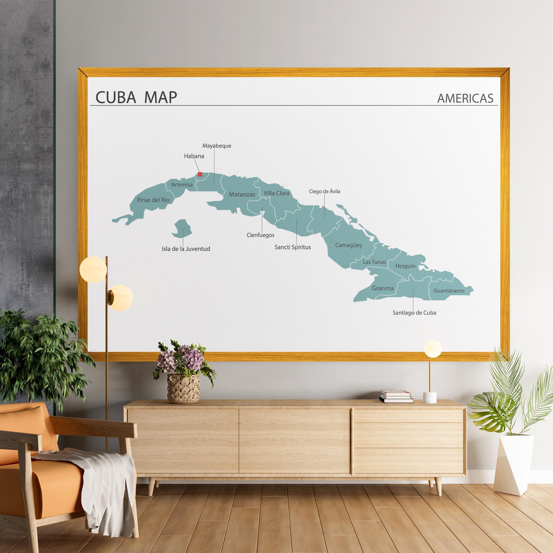 Tablou Canvas Cuba Map mockup 9