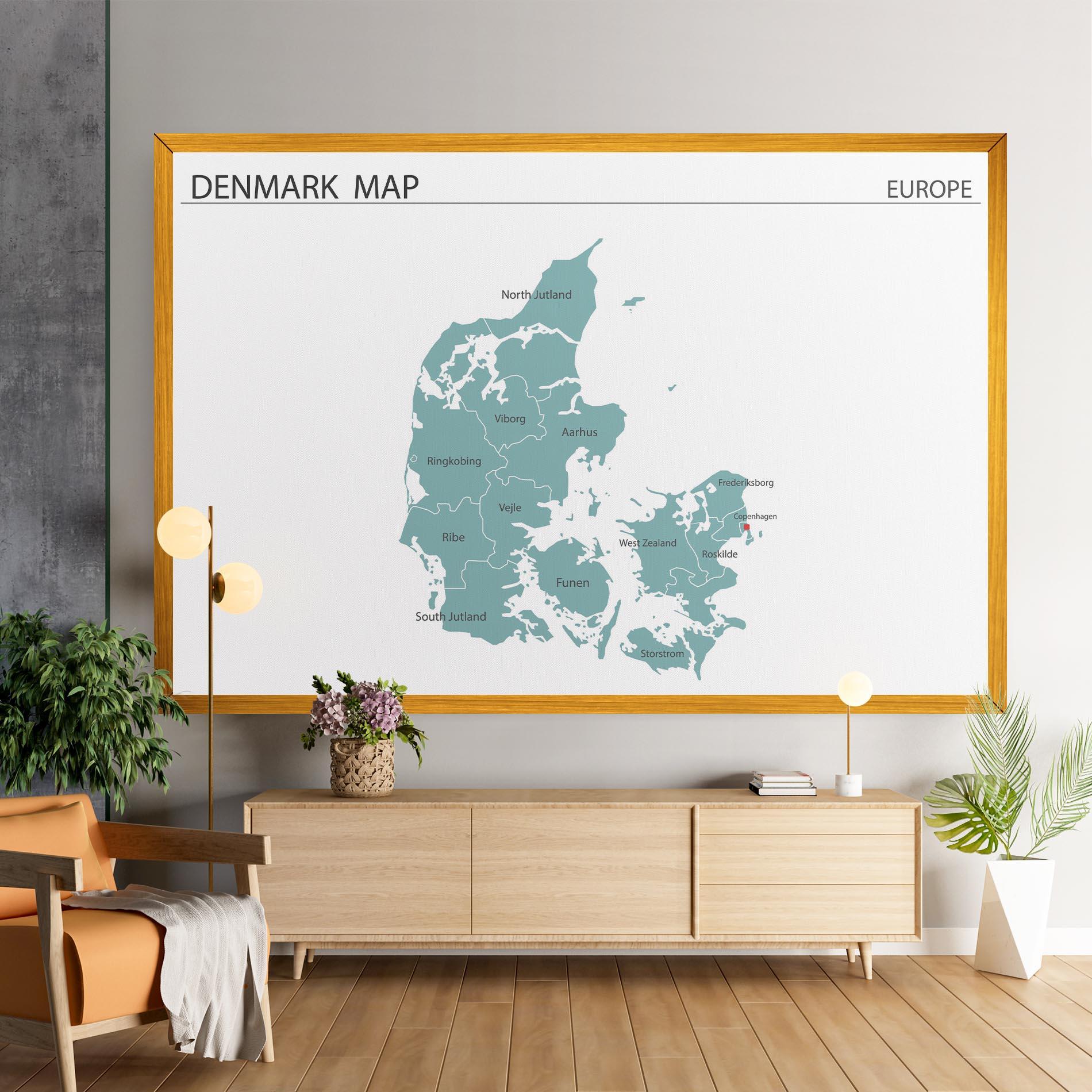 Tablou Canvas Denmark Map mockup 9