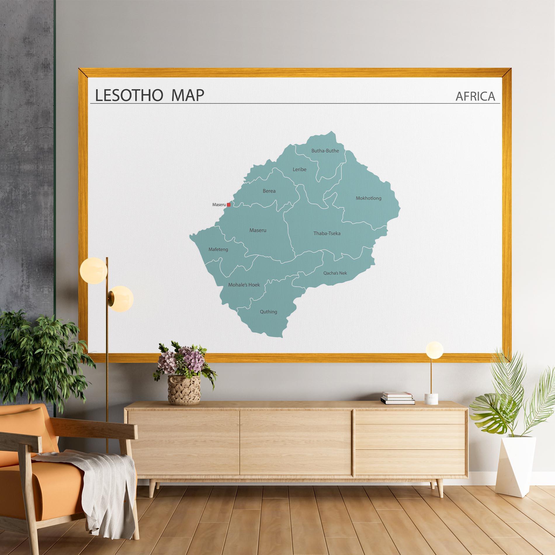 Tablou Canvas Lesotho Map mockup 9