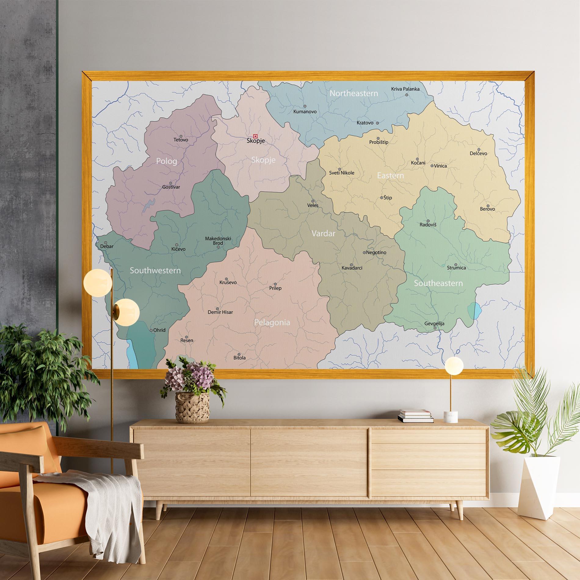 Tablou Canvas North Macedonia Map mockup 9