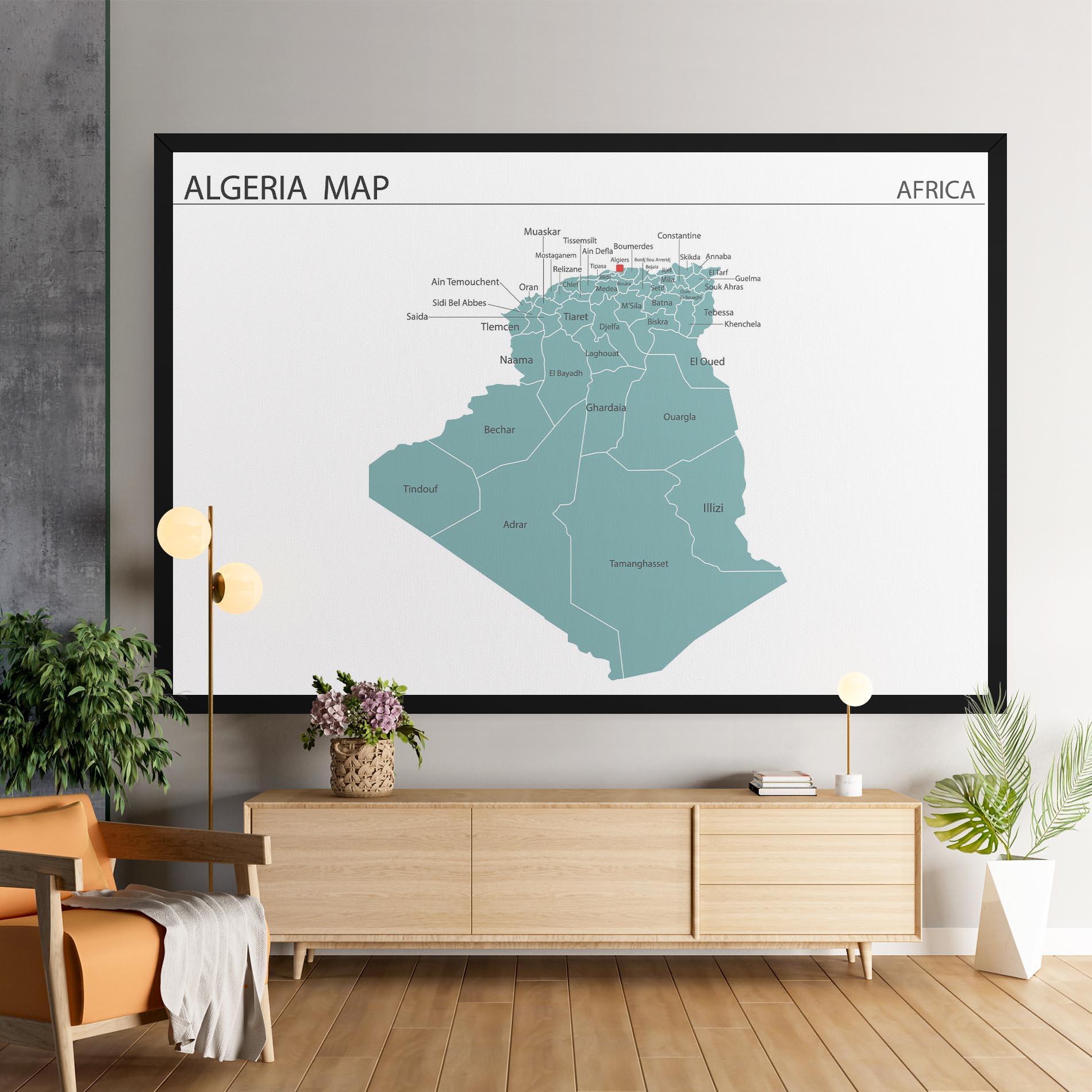 Tablou Canvas Algeria Map mockup 9