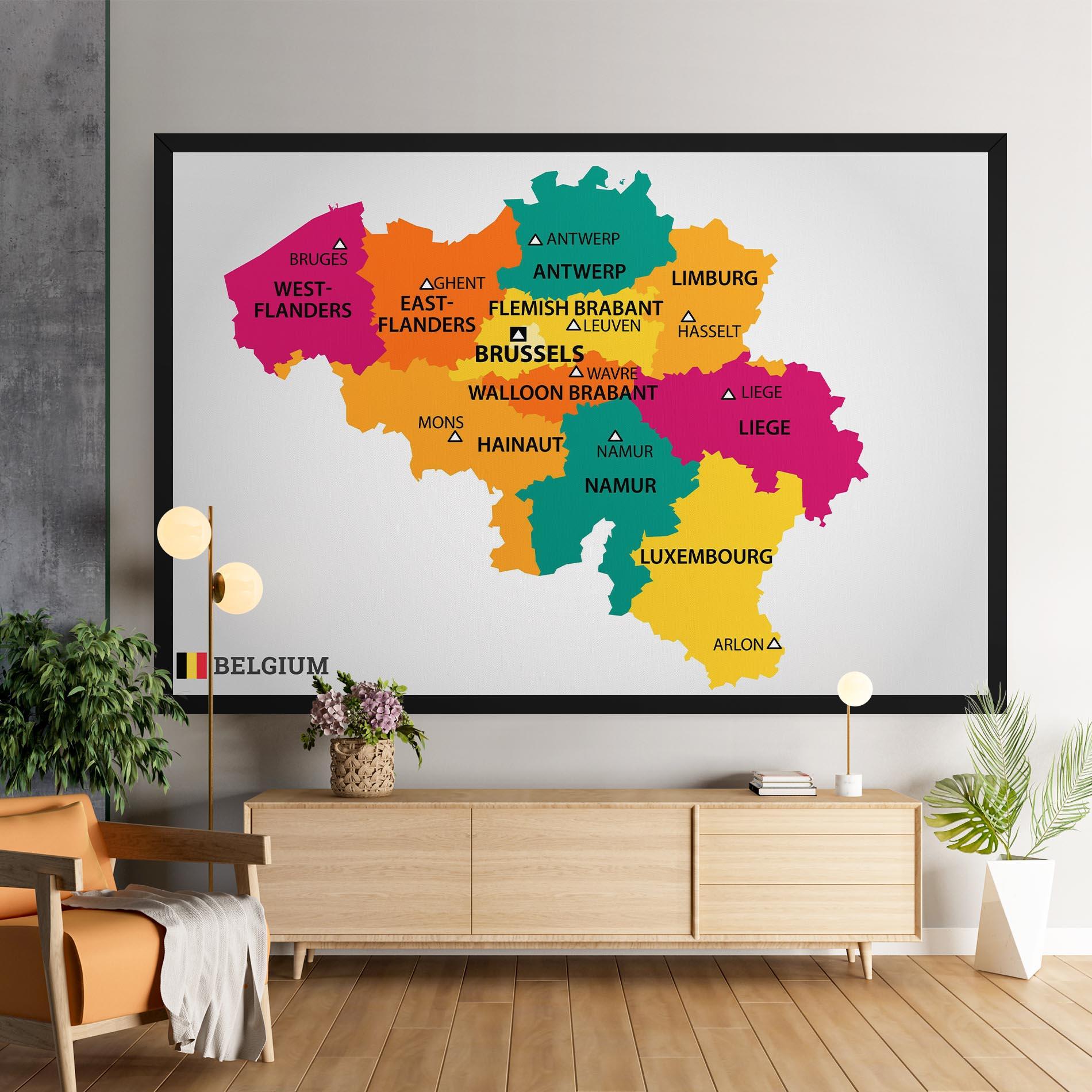 Tablou Canvas Belgium Color Map mockup 9