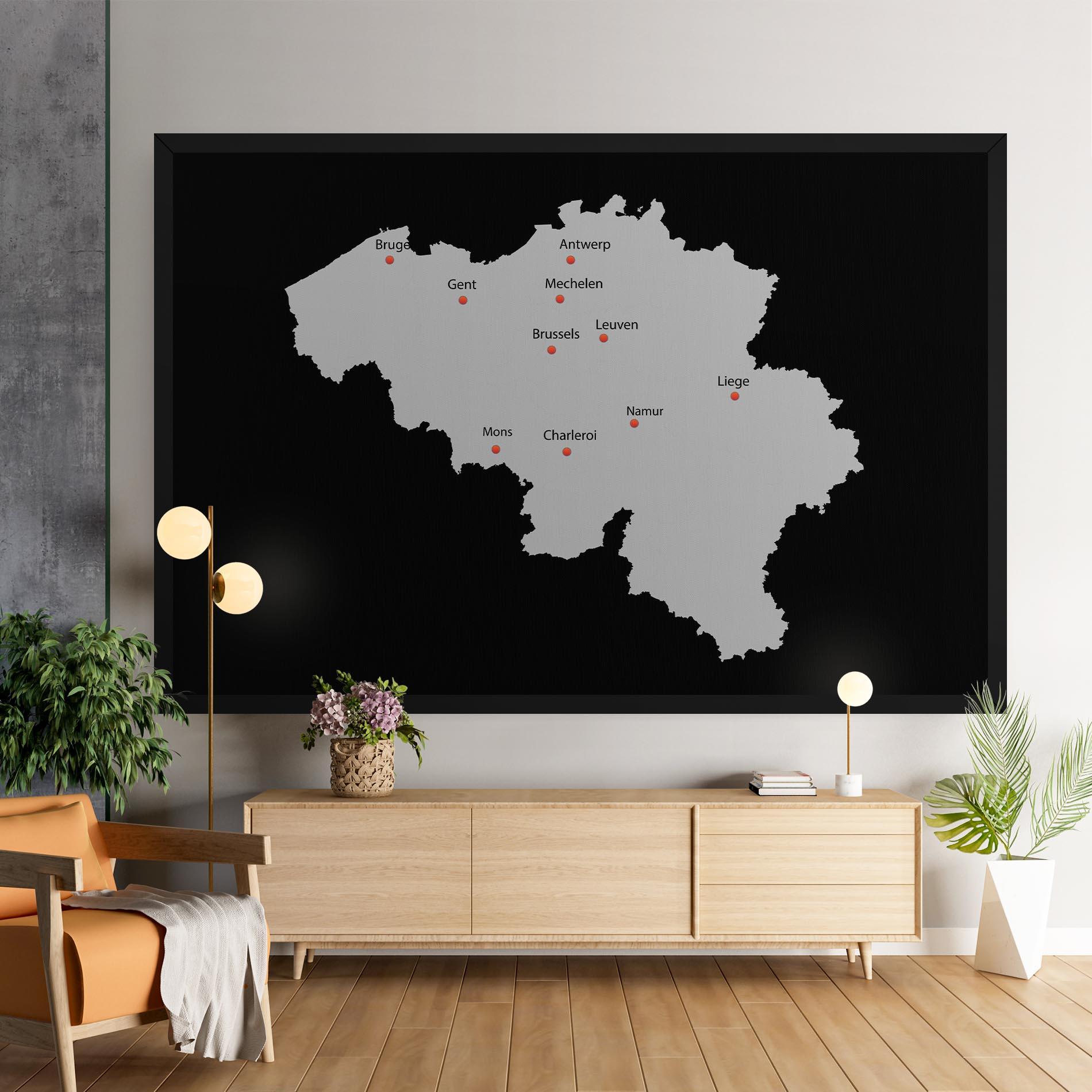 Tablou Canvas Belgium Map mockup 9