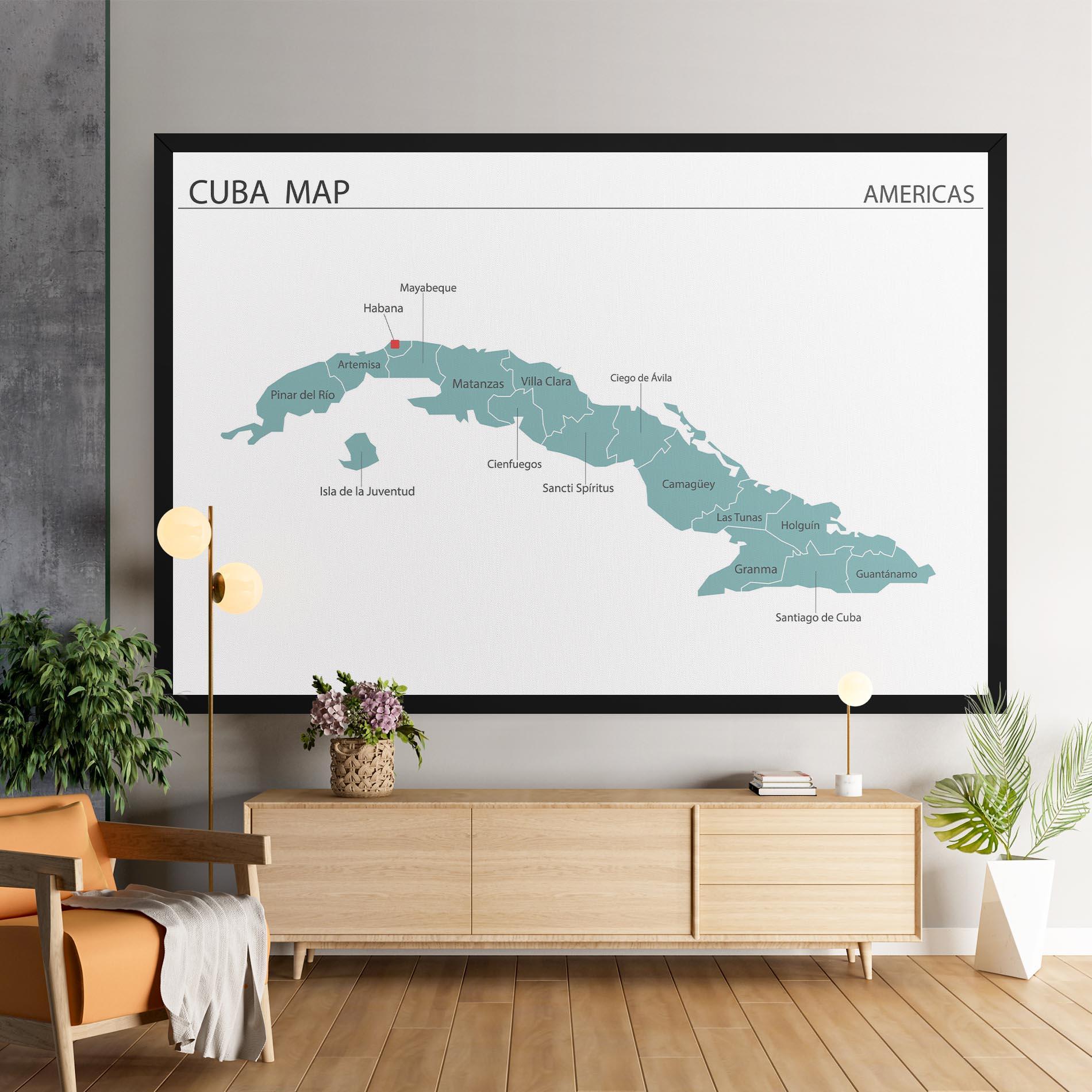 Tablou Canvas Cuba Map mockup 9