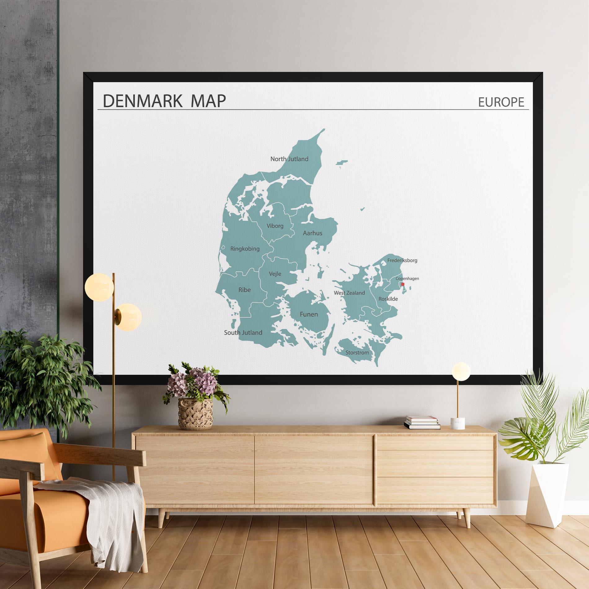 Tablou Canvas Denmark Map mockup 9