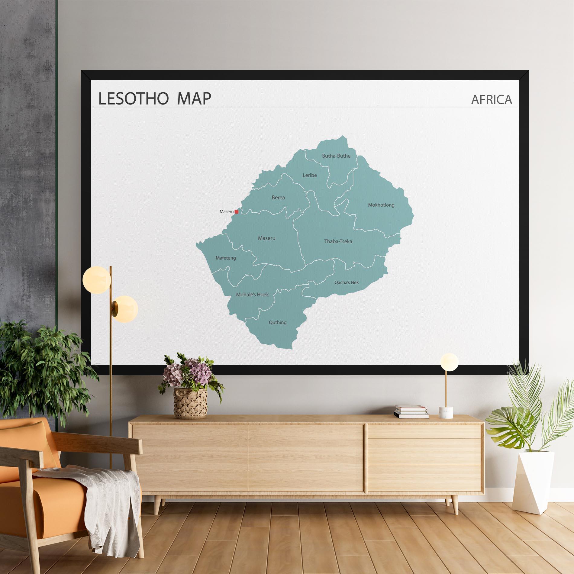 Tablou Canvas Lesotho Map mockup 9