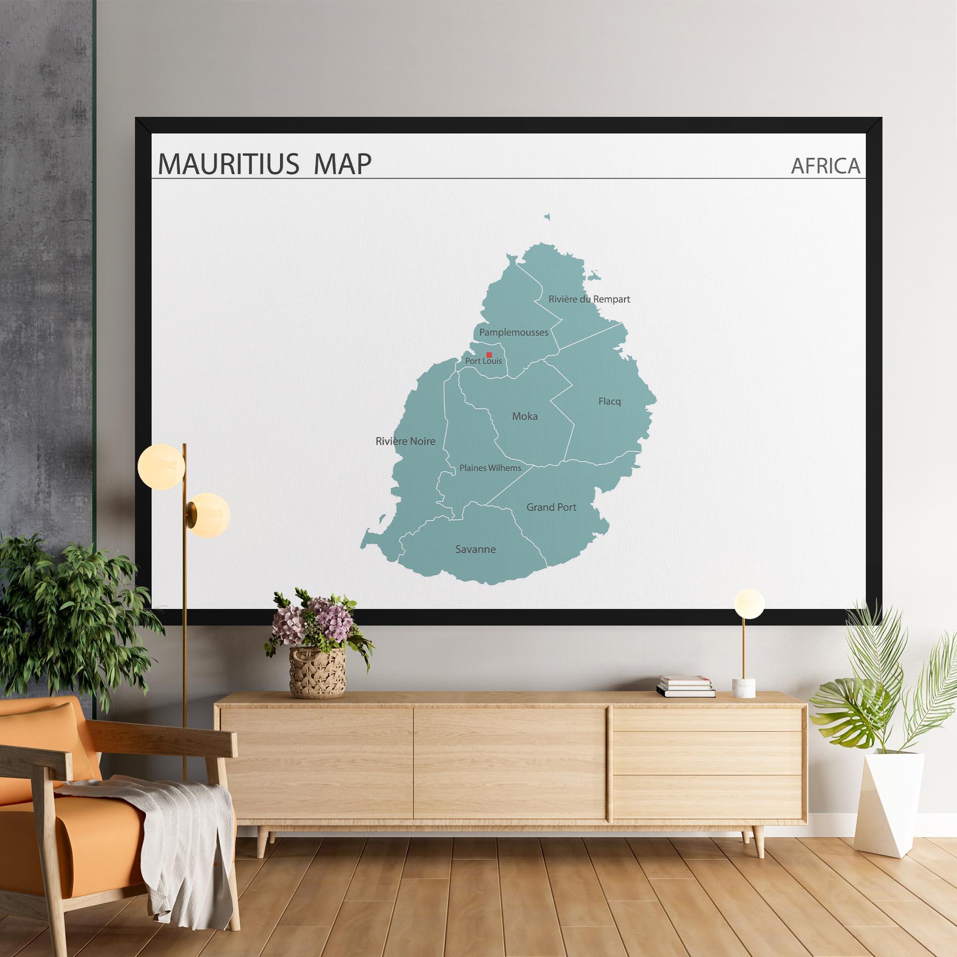 Tablou Canvas Mauritius Map mockup 9