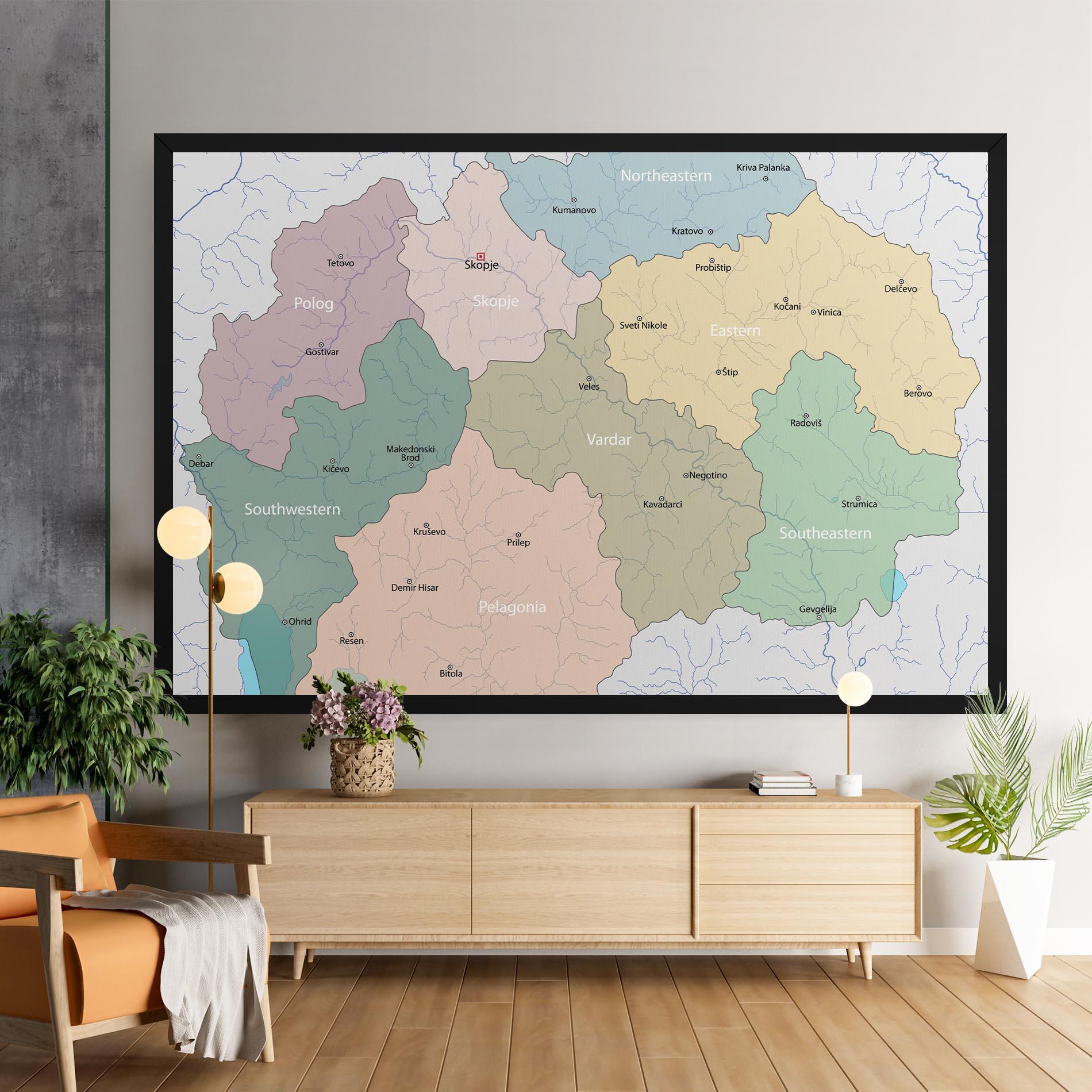 Tablou Canvas North Macedonia Map mockup 9