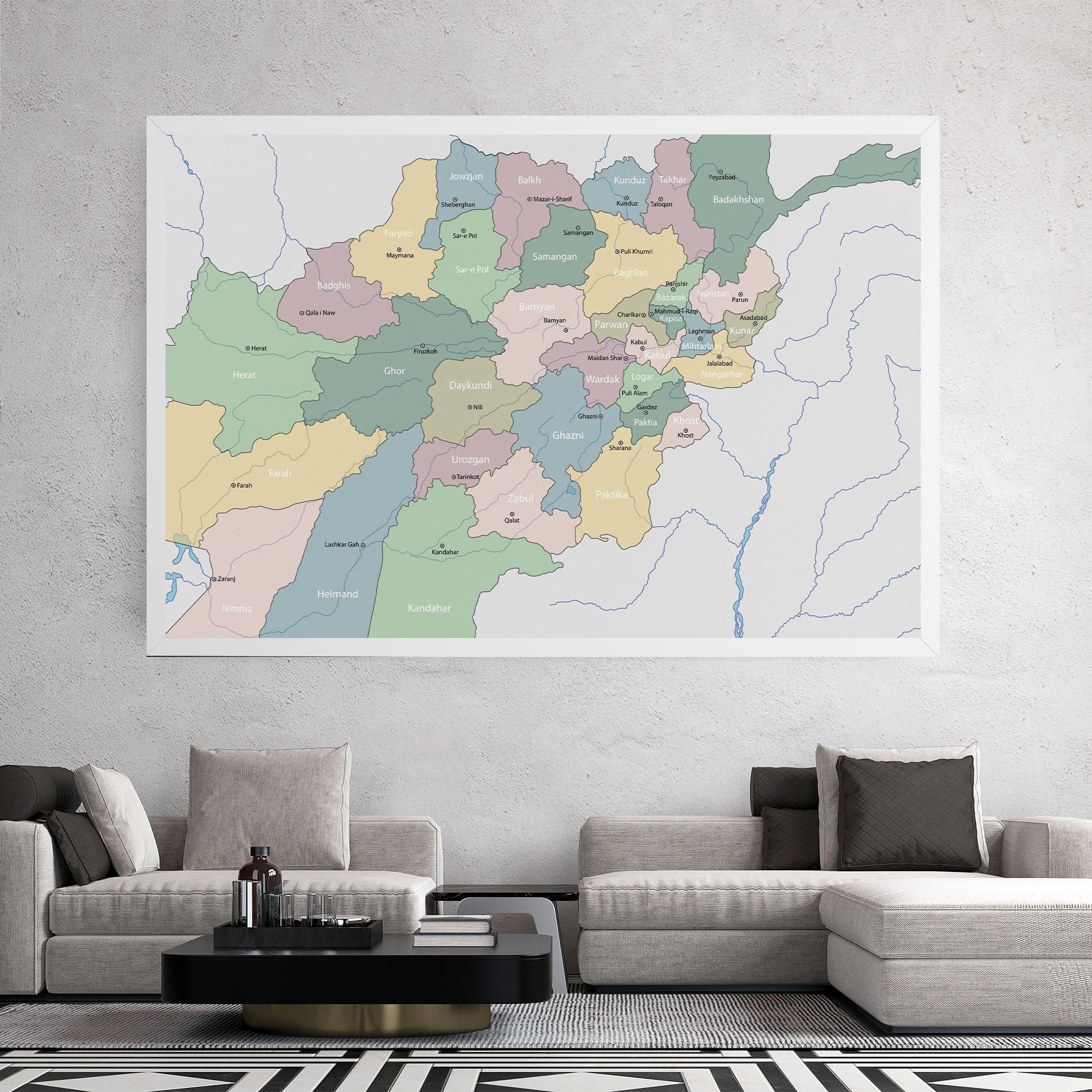 Tablou Canvas Afghanistan Map mockup 2