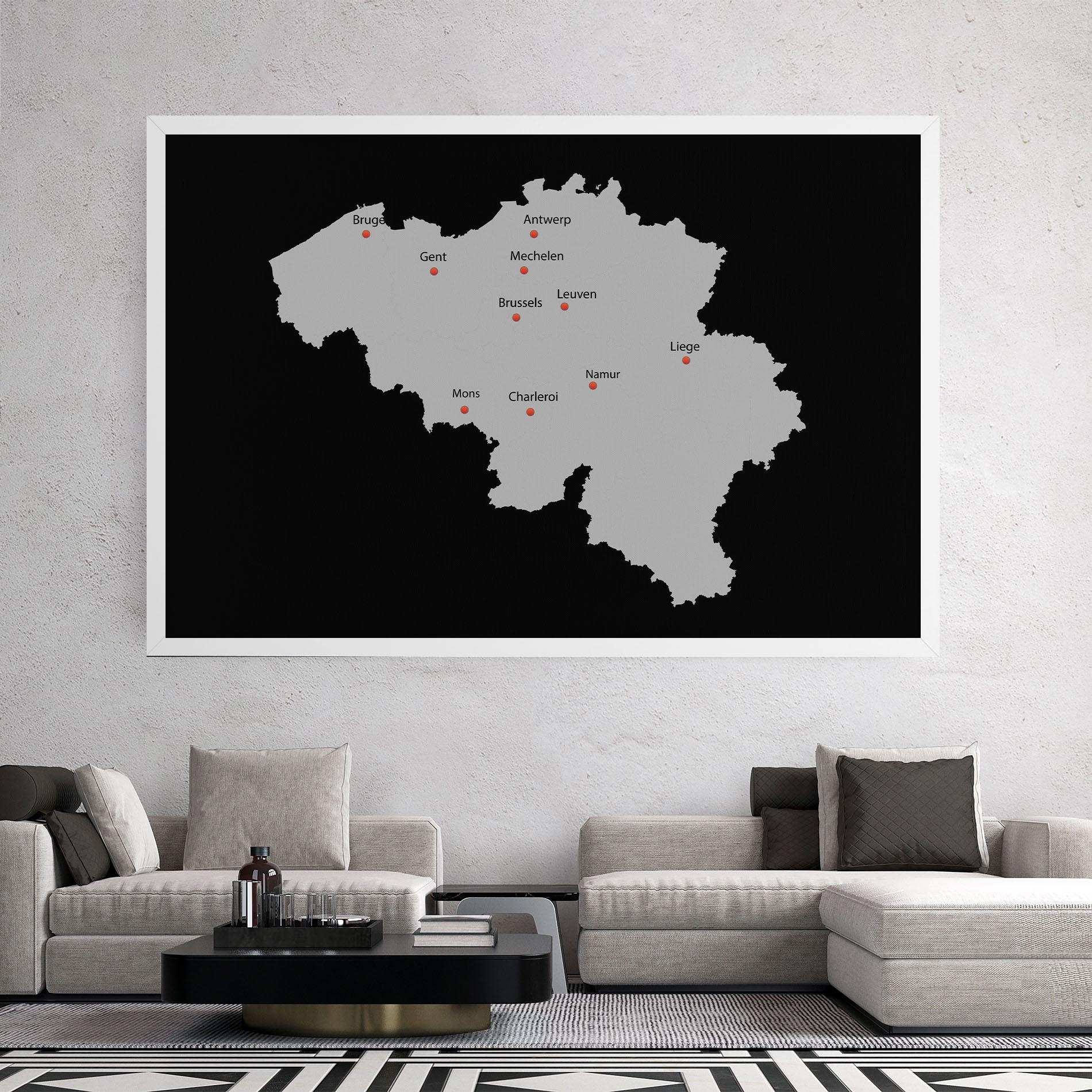 Tablou Canvas Belgium Map mockup 2