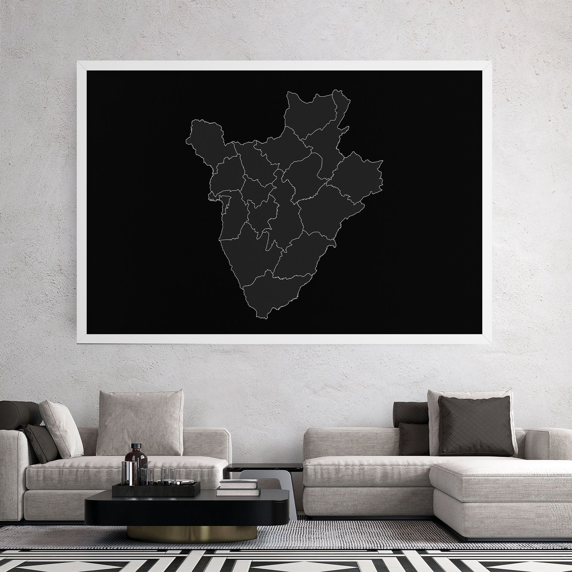 Burundi Grey Map mockup 2