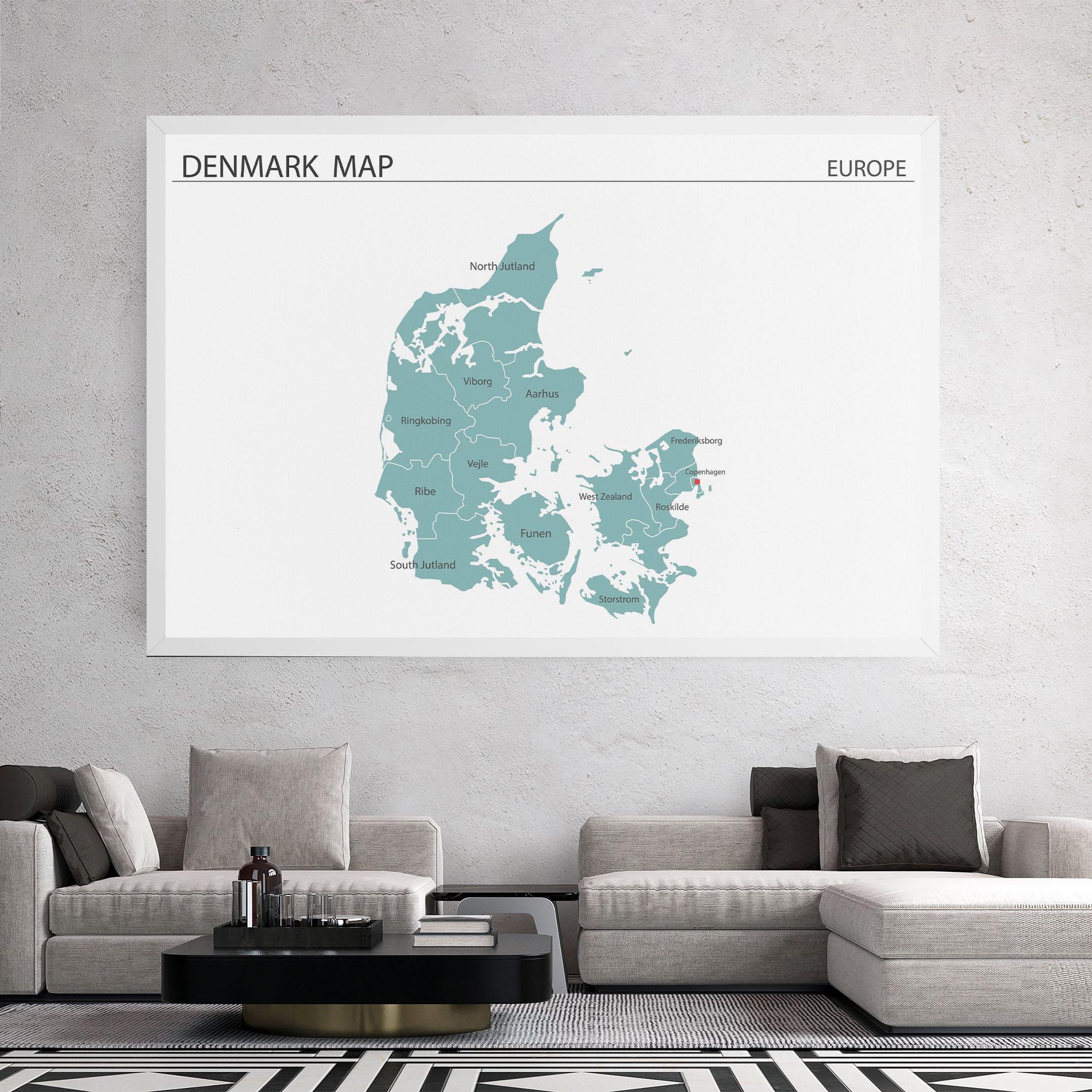Tablou Canvas Denmark Map mockup 2