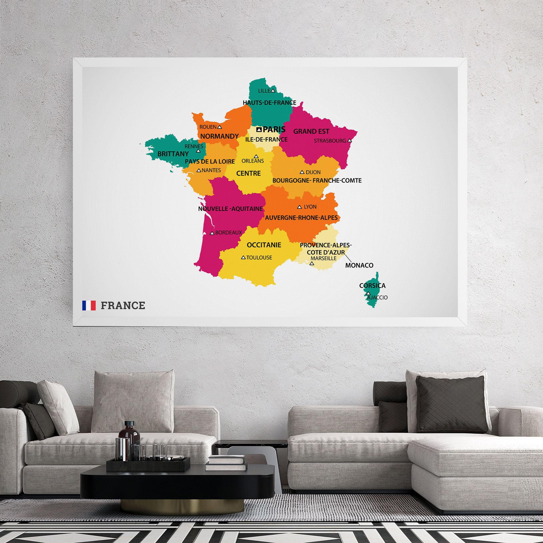 Tablou Canvas France Color Map mockup 2