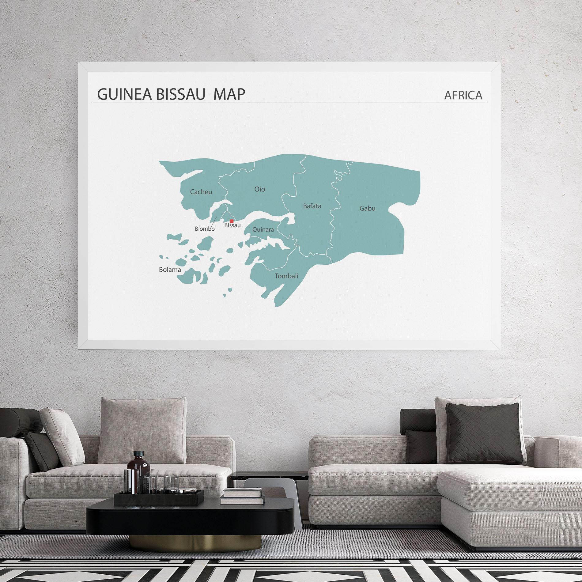 Tablou Canvas Guinea Bissau Map mockup 2