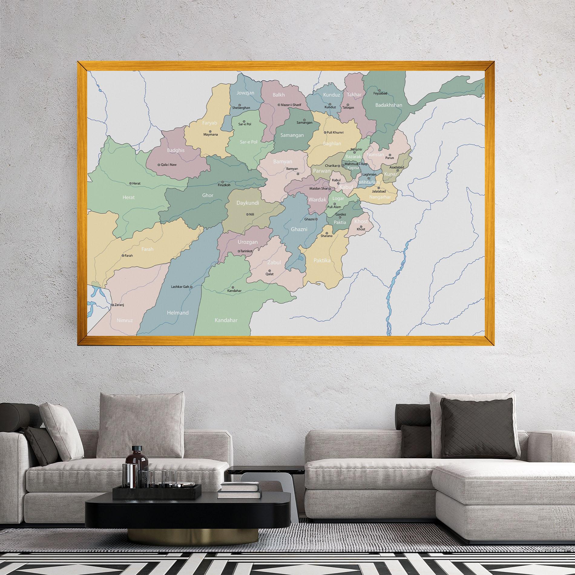 Tablou Canvas Afghanistan Map mockup 2