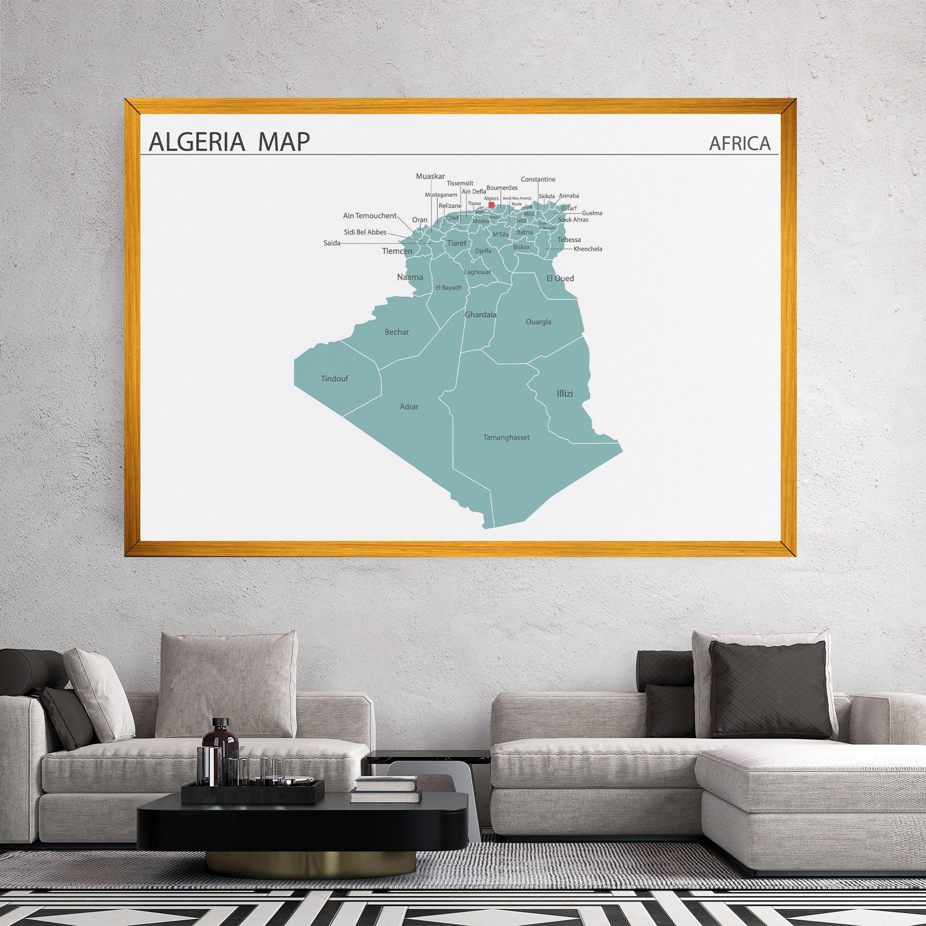 Tablou Canvas Algeria Map mockup 2
