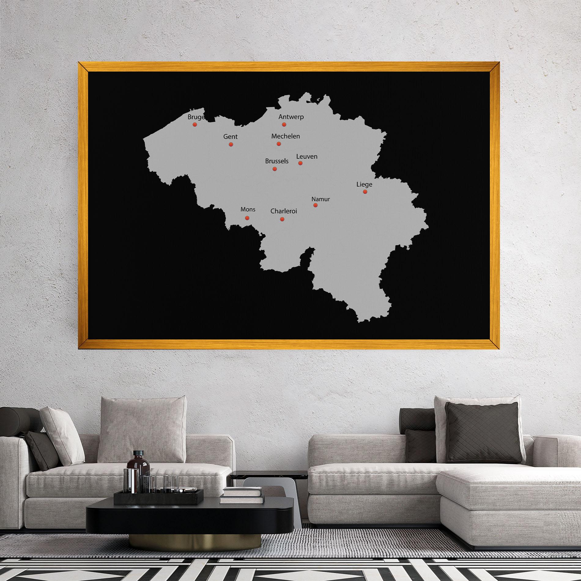 Tablou Canvas Belgium Map mockup 2