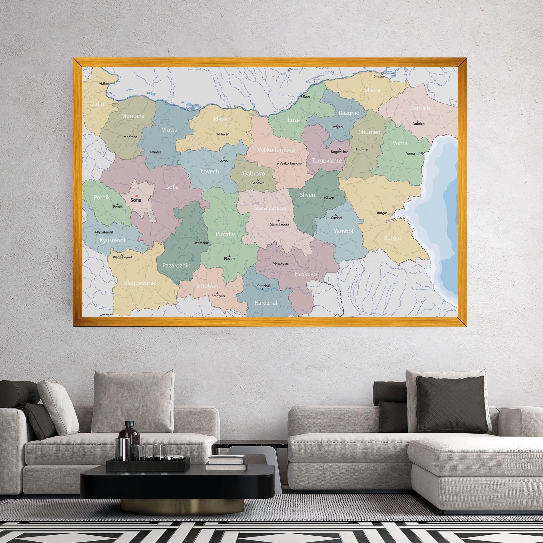 Tablou Canvas Bulgaria Map mockup 2