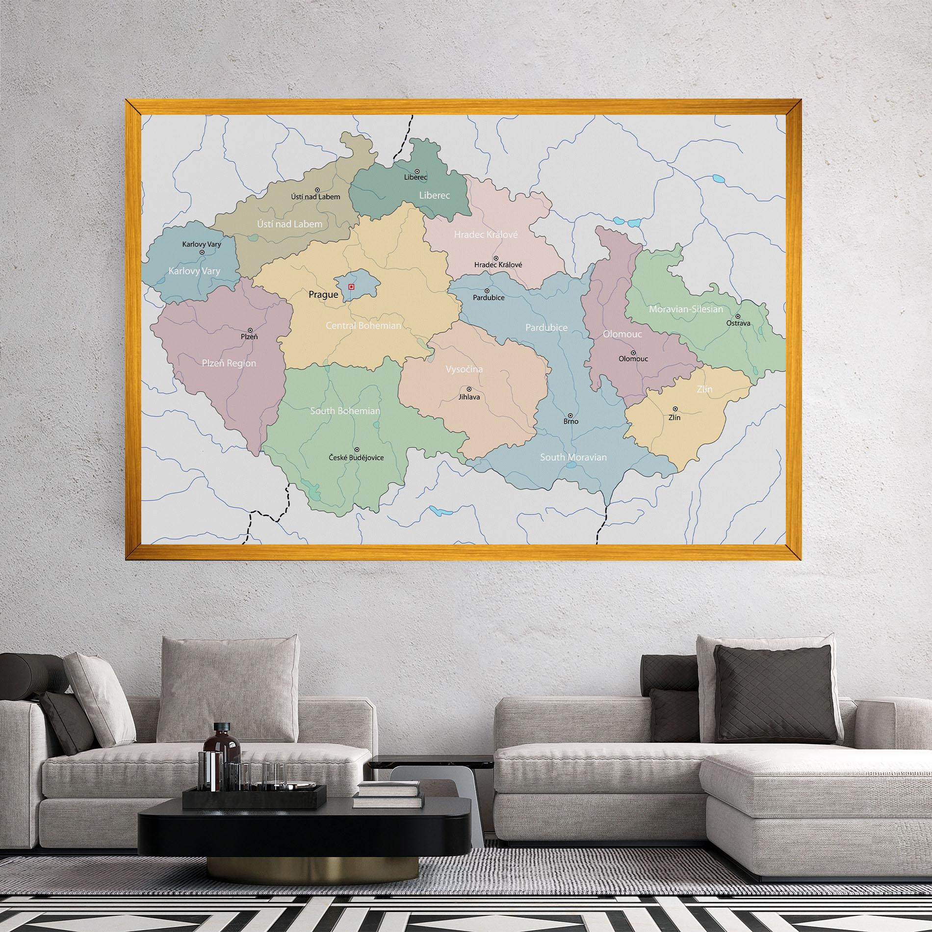 Tablou Canvas Czech Republic Map mockup 2