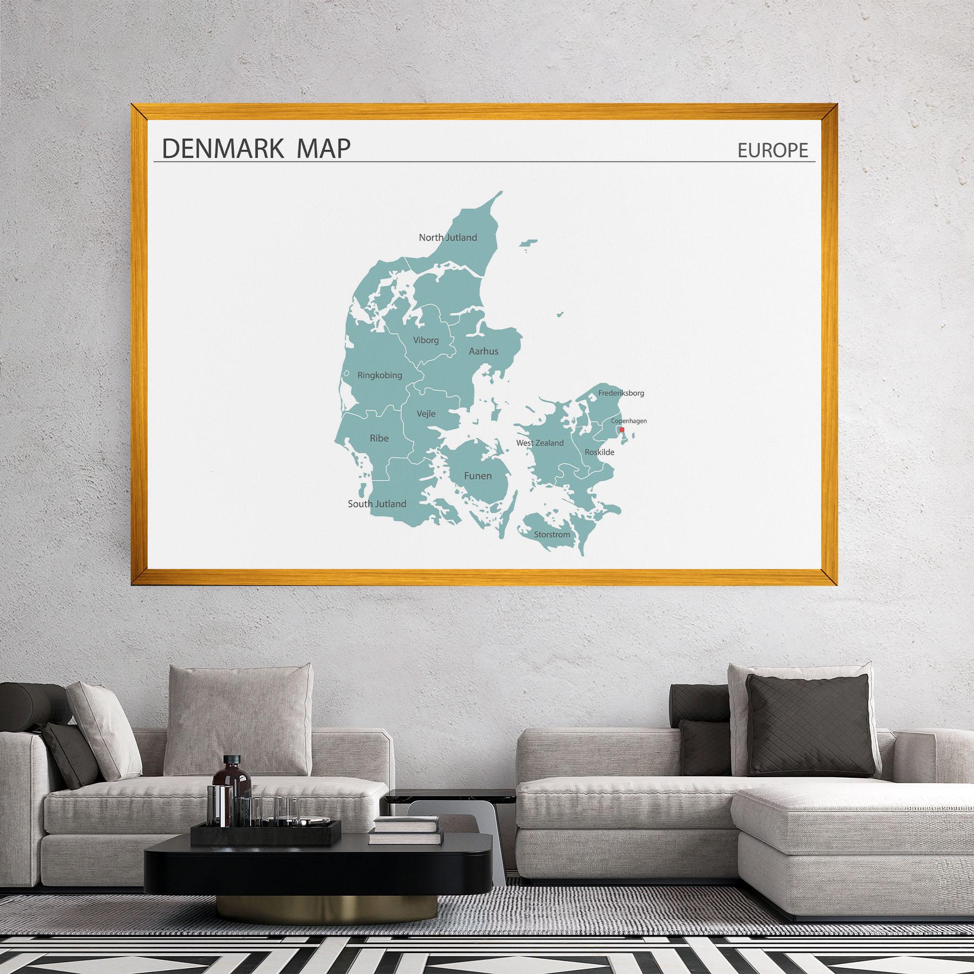 Tablou Canvas Denmark Map mockup 2