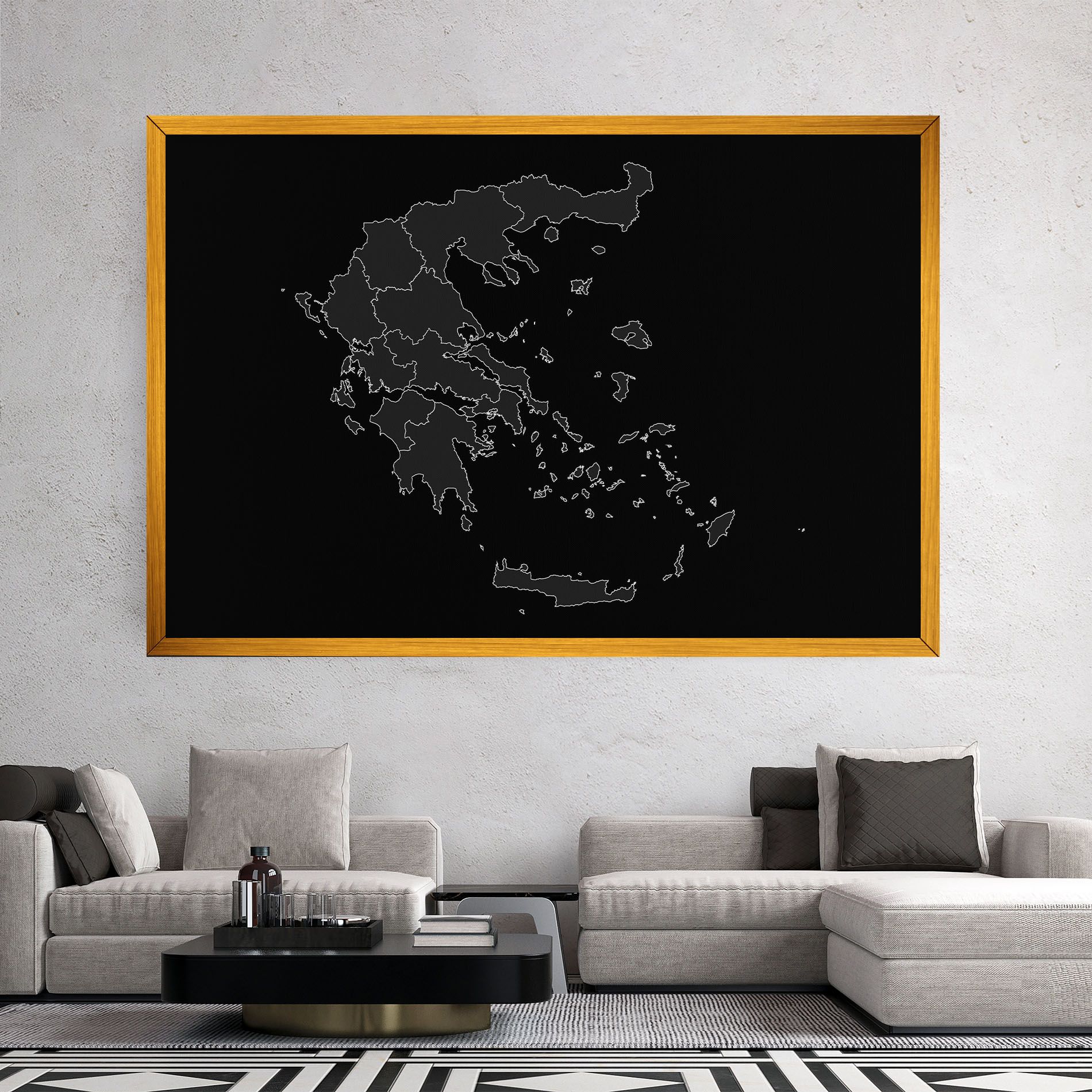 Greece Grey Map mockup 2