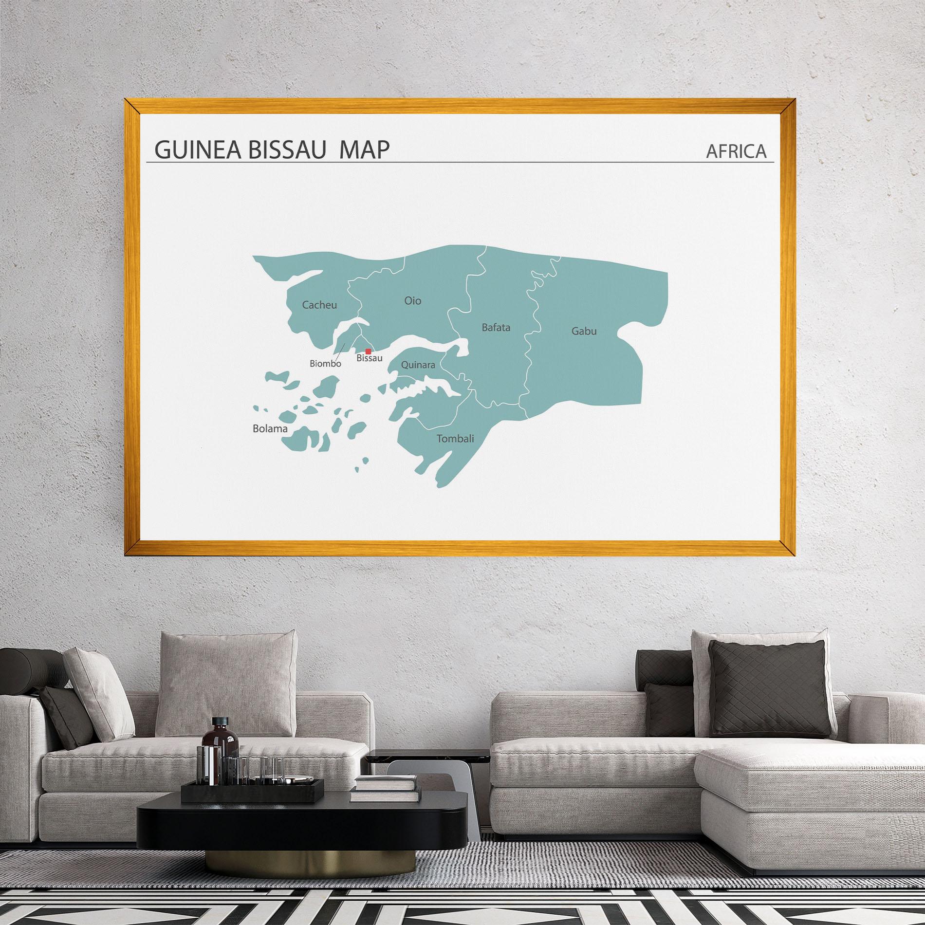 Tablou Canvas Guinea Bissau Map mockup 2