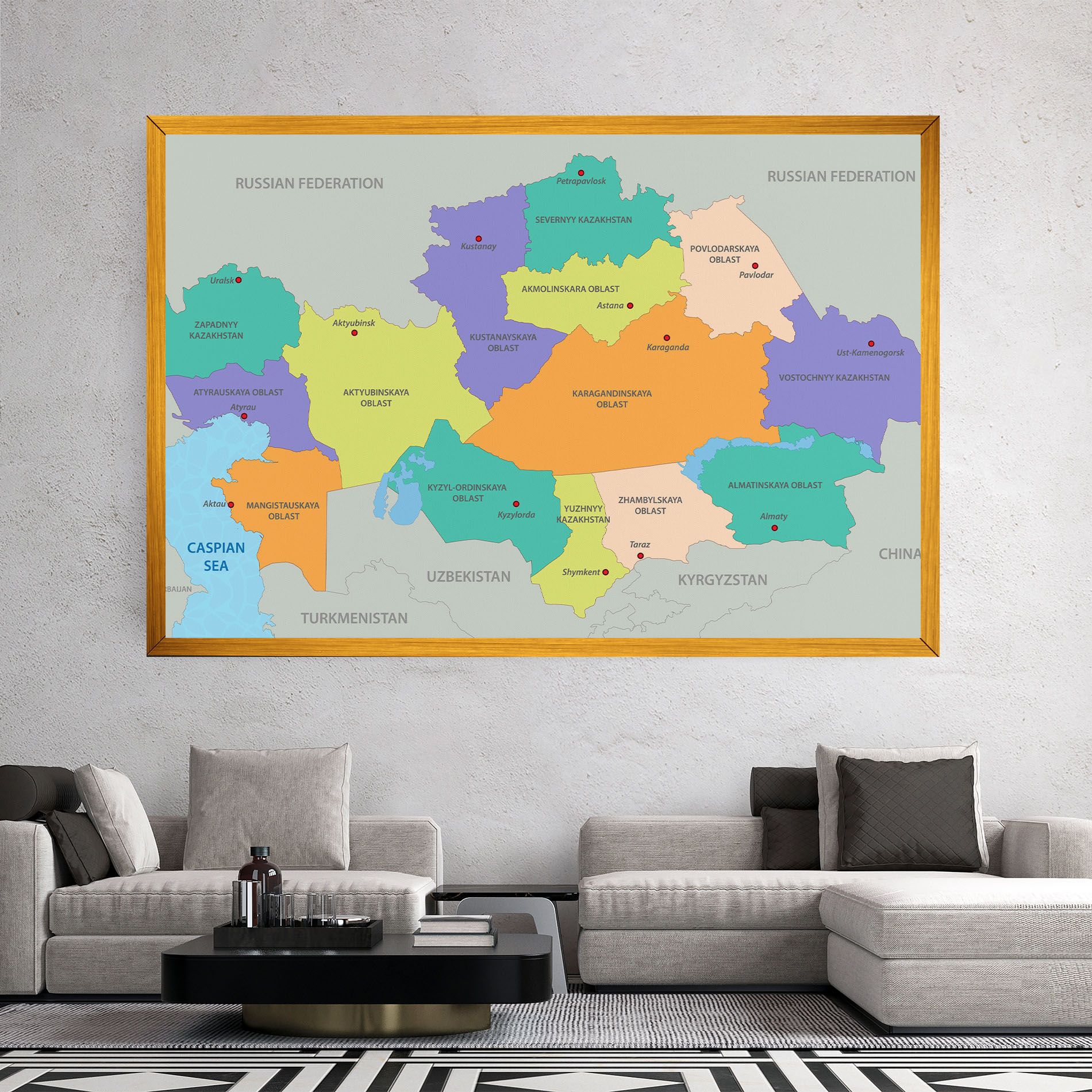 Kazakhstan Color Map mockup 2