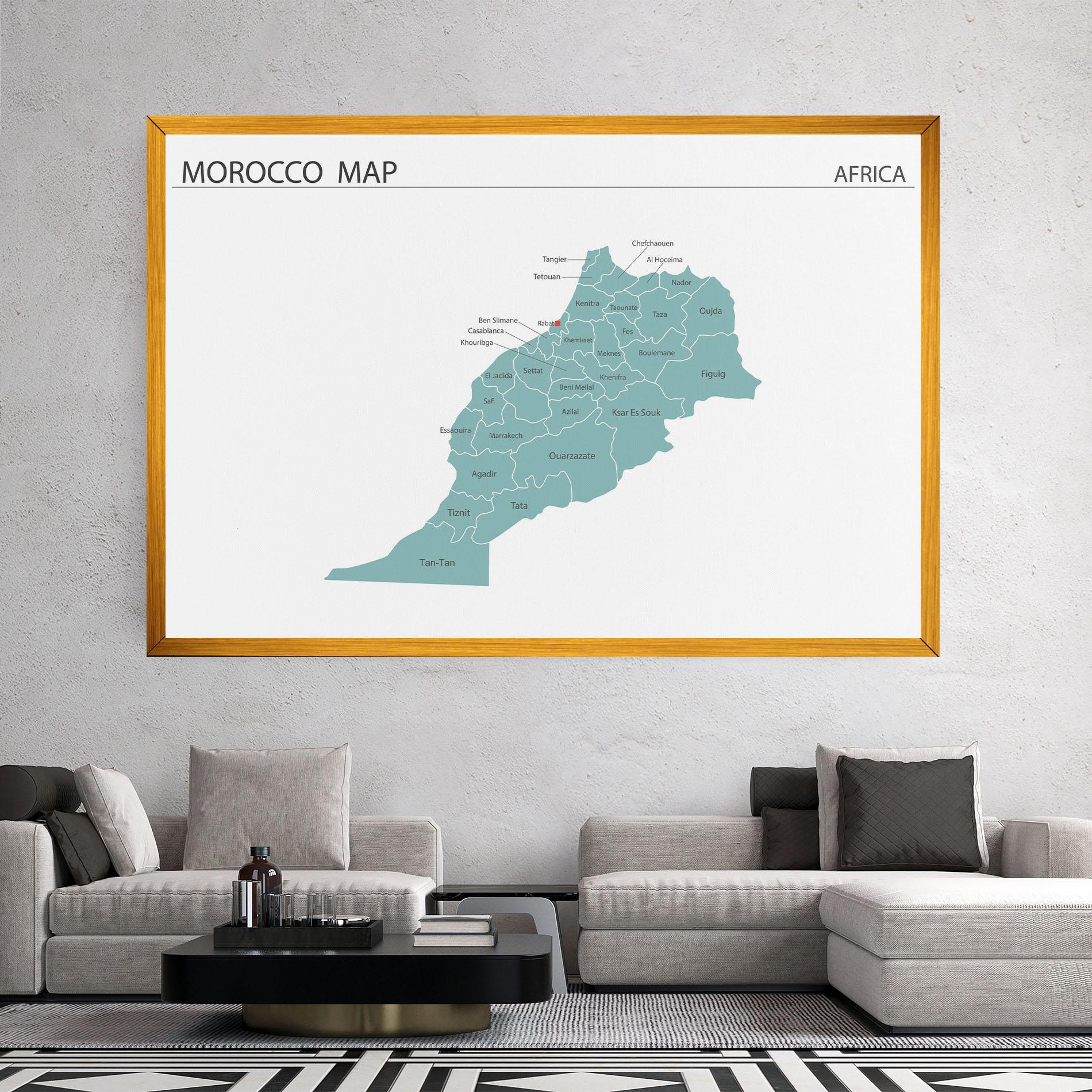 Tablou Canvas Morocco Map mockup 2