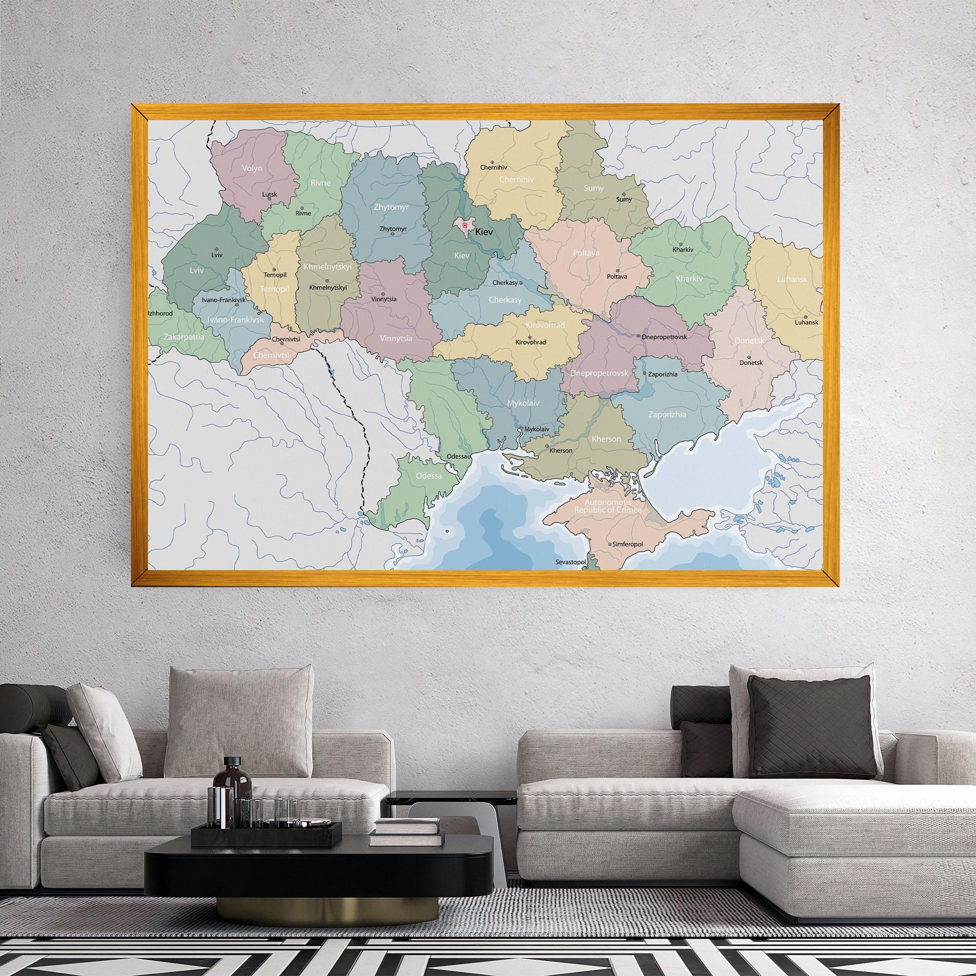 Tablou Canvas Ukraine Map mockup 2