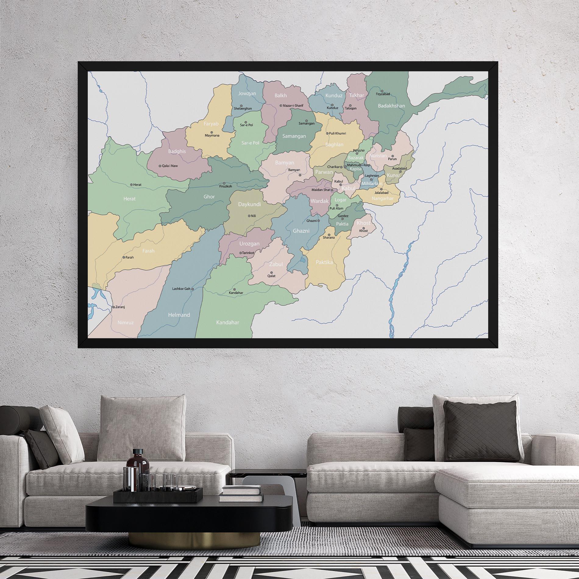 Tablou Canvas Afghanistan Map mockup 2
