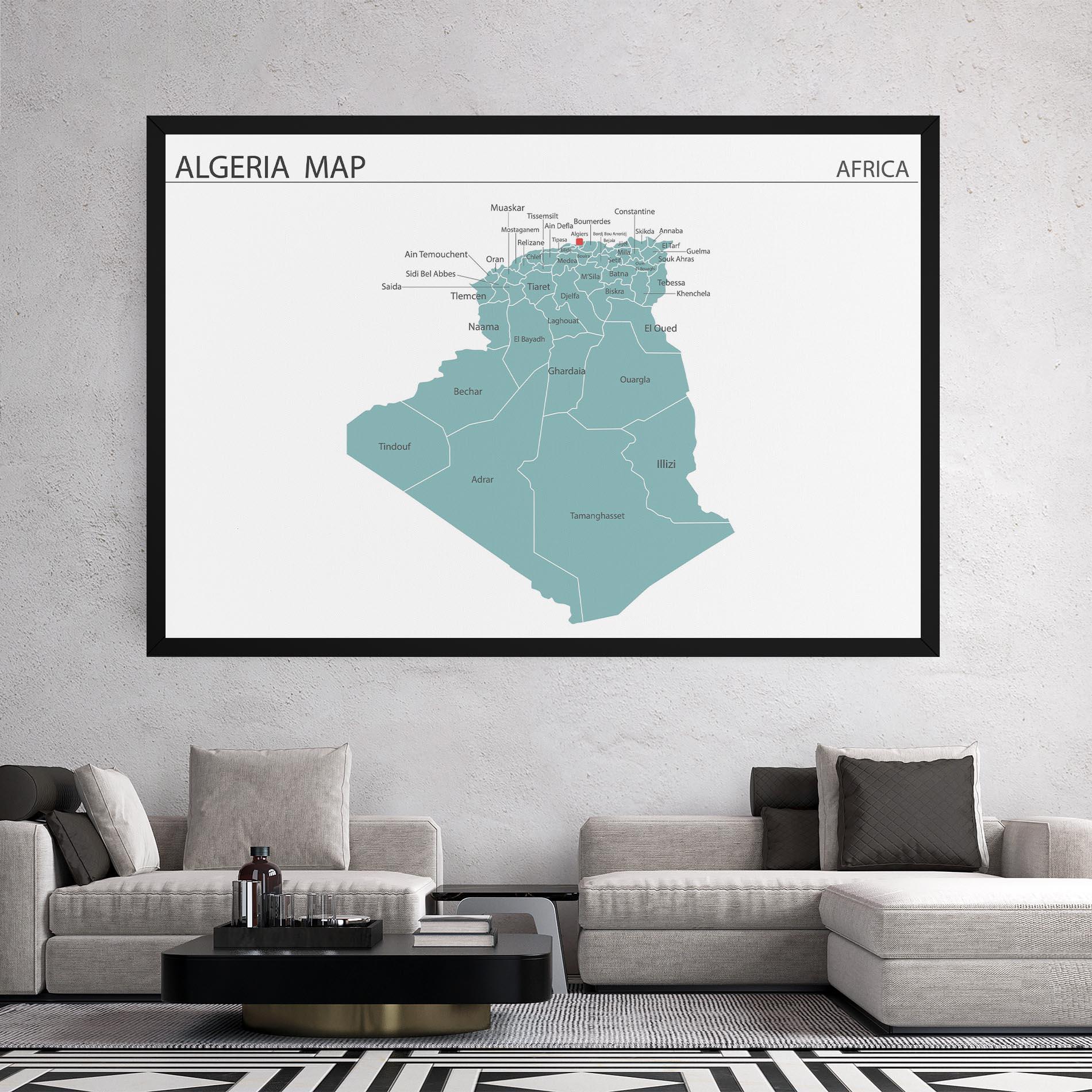 Tablou Canvas Algeria Map mockup 2