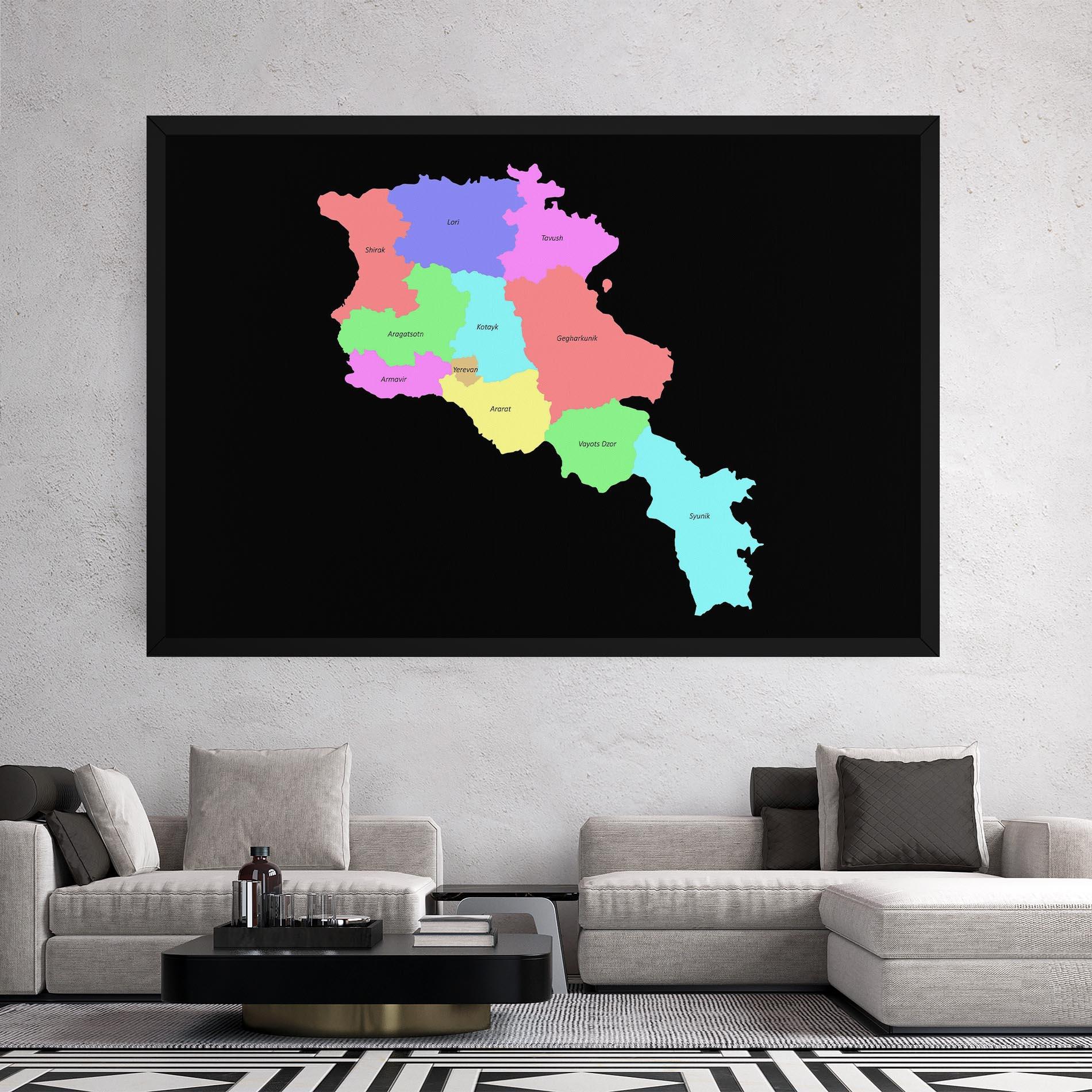 Tablou Canvas Armenia Map mockup 2