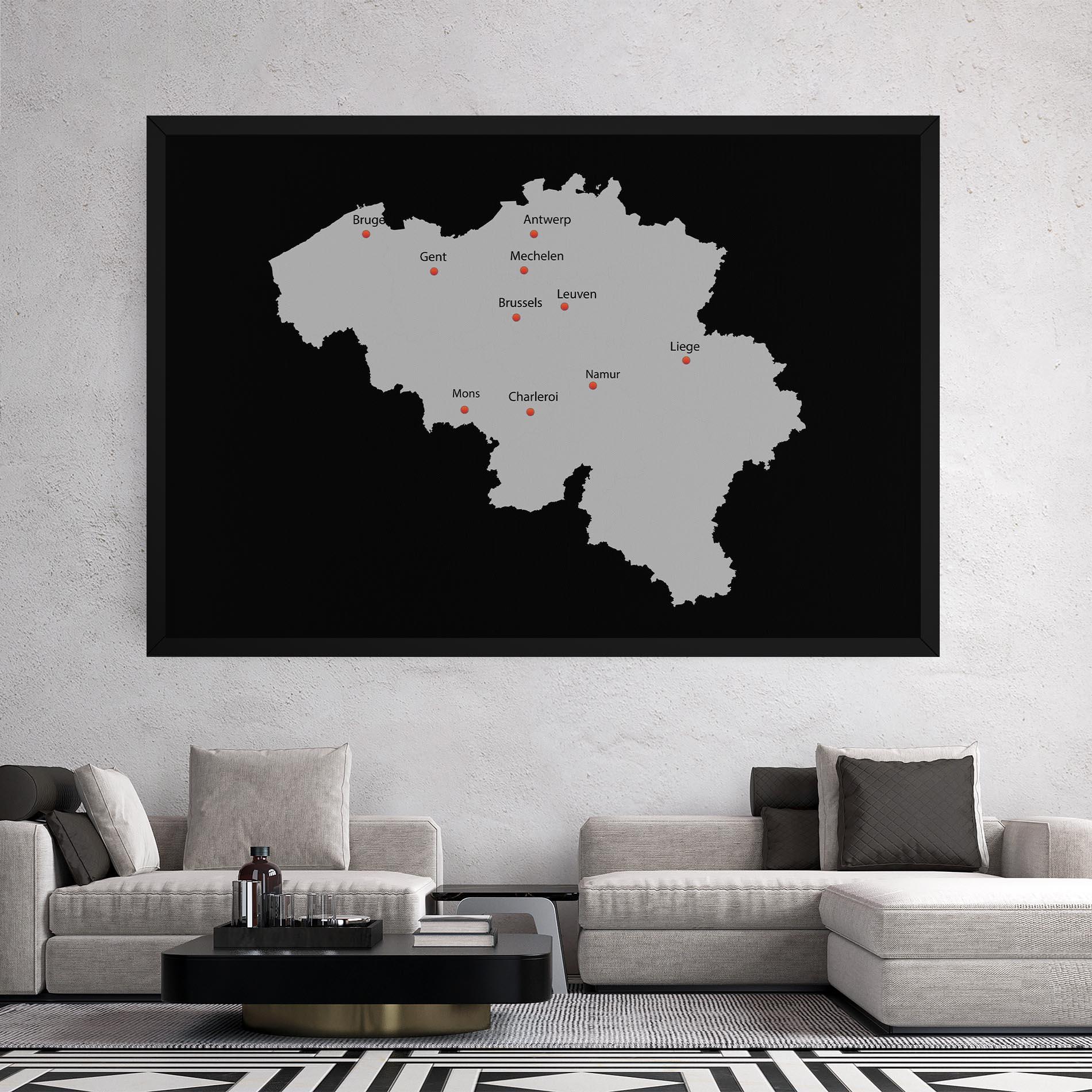 Tablou Canvas Belgium Map mockup 2