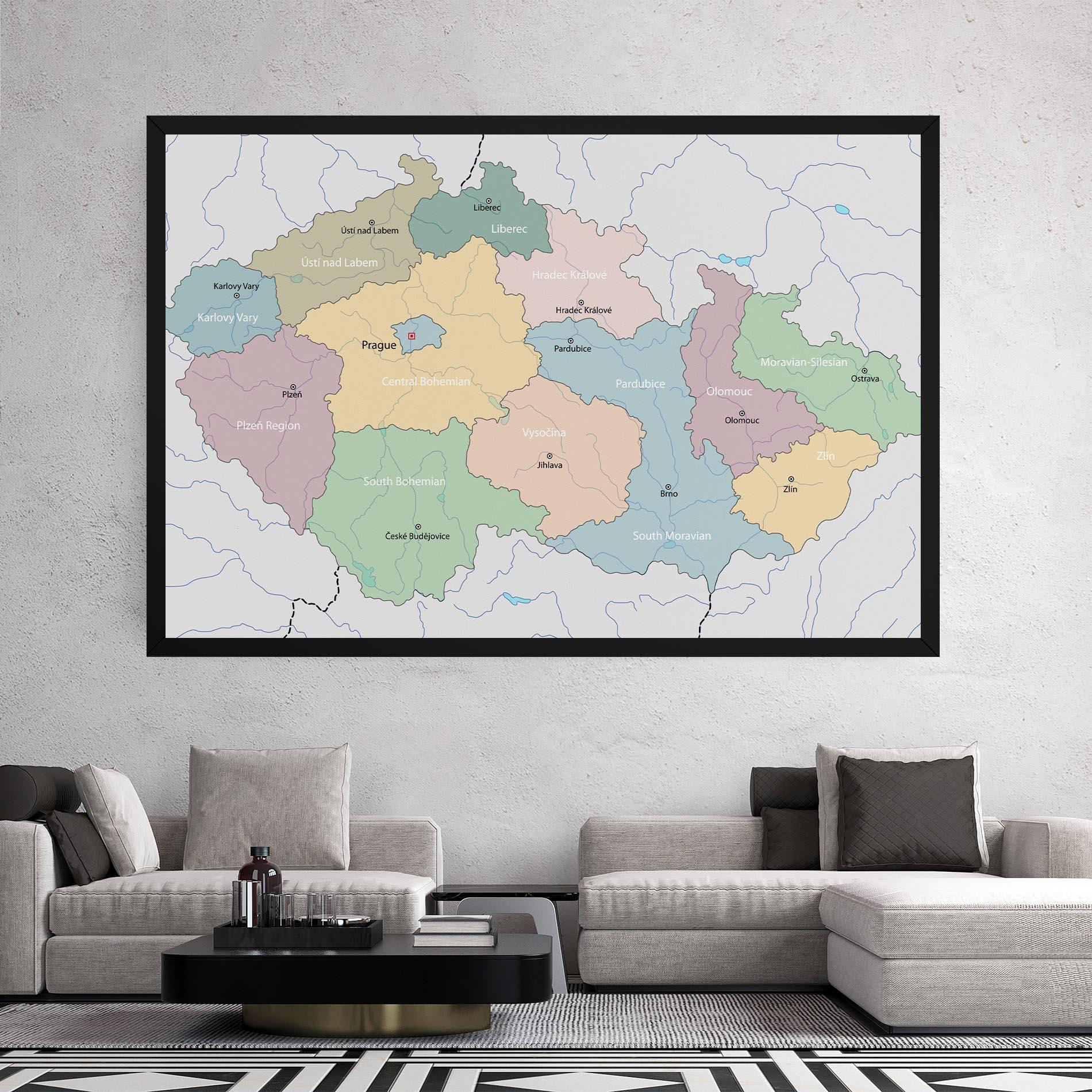 Tablou Canvas Czech Republic Map mockup 2