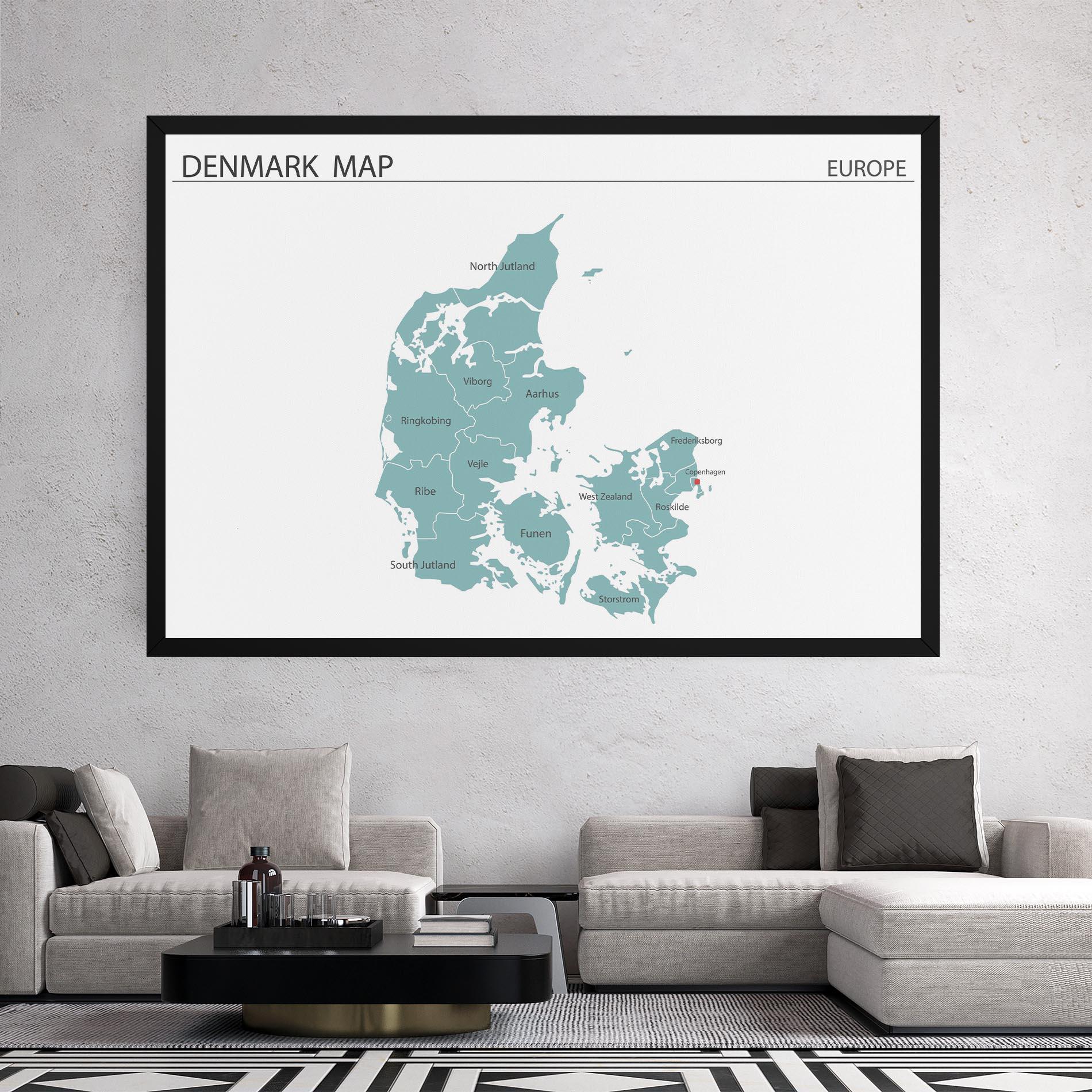 Tablou Canvas Denmark Map mockup 2