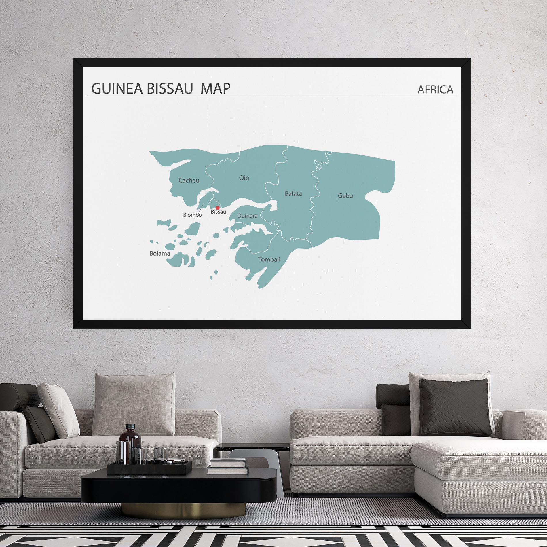 Tablou Canvas Guinea Bissau Map mockup 2