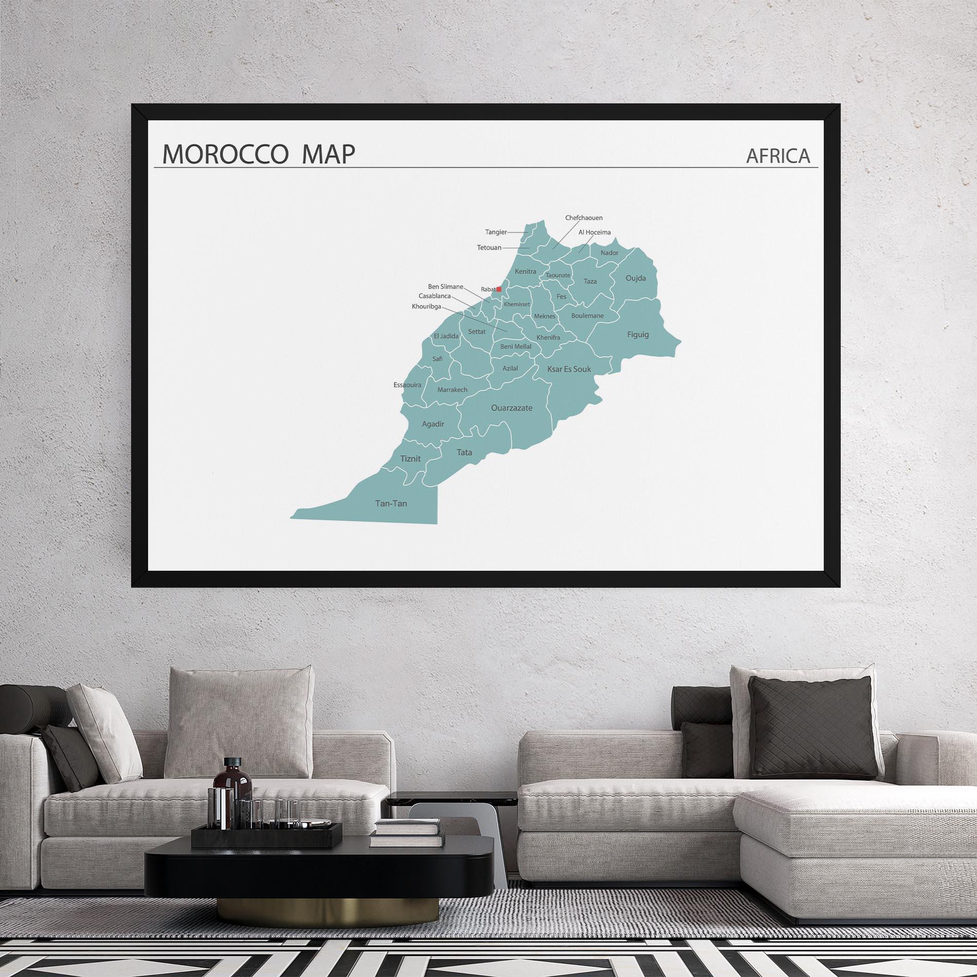 Tablou Canvas Morocco Map mockup 2